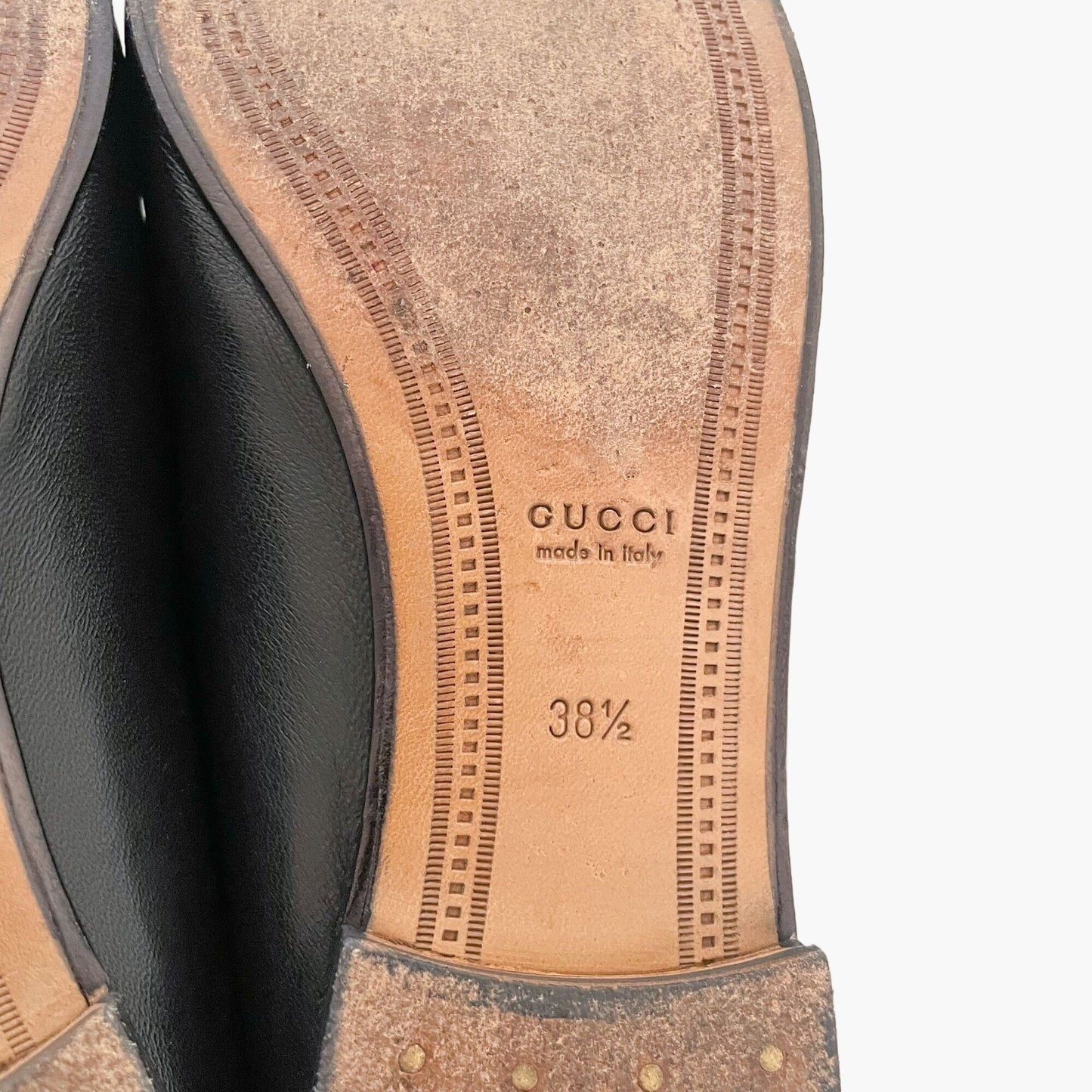 Gucci Brixton Horsebit Loafer in Black Leather Size 38.5