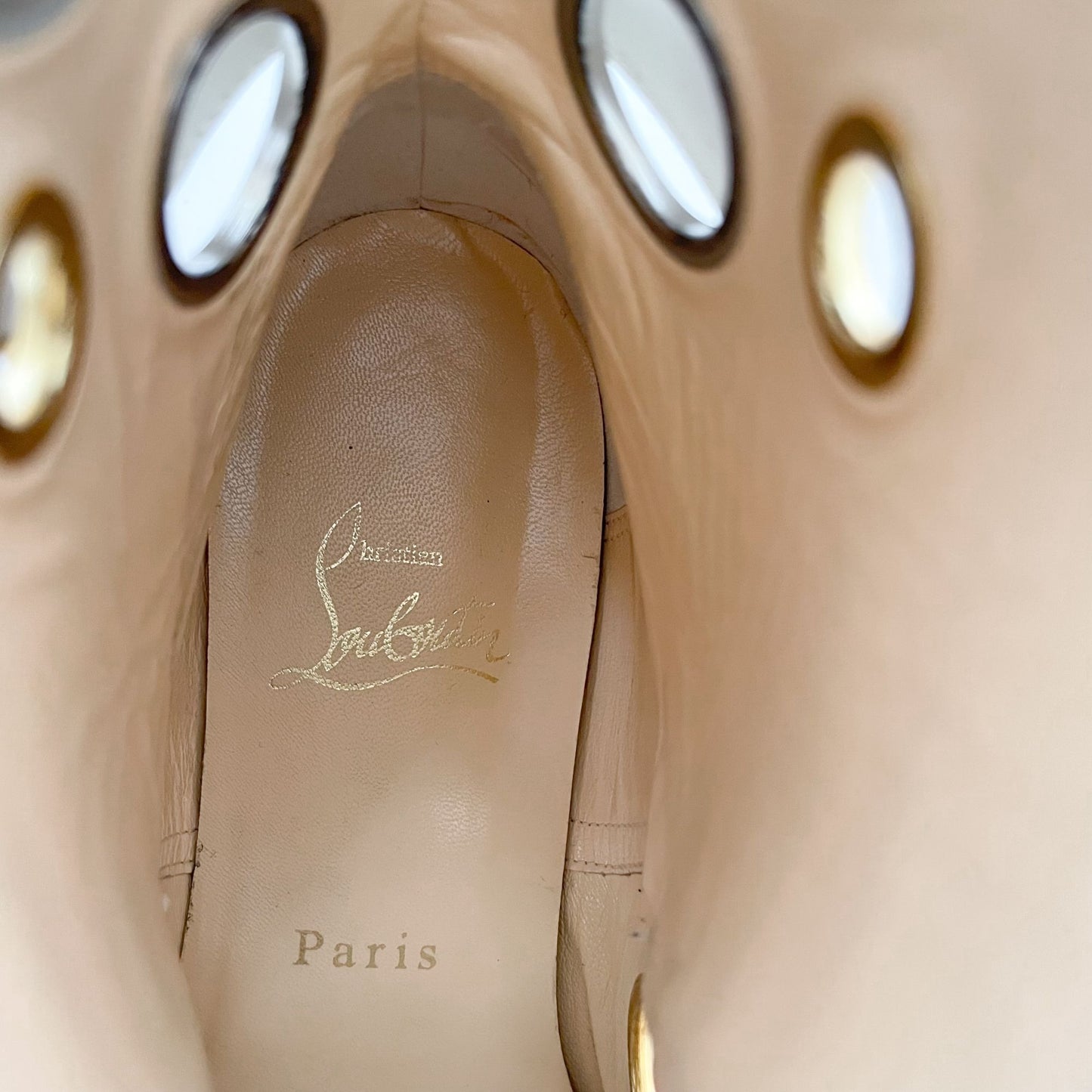 Christian Louboutin x Jonathan Saunders Scubabootie Flat Boot in Beige Calf Size 37