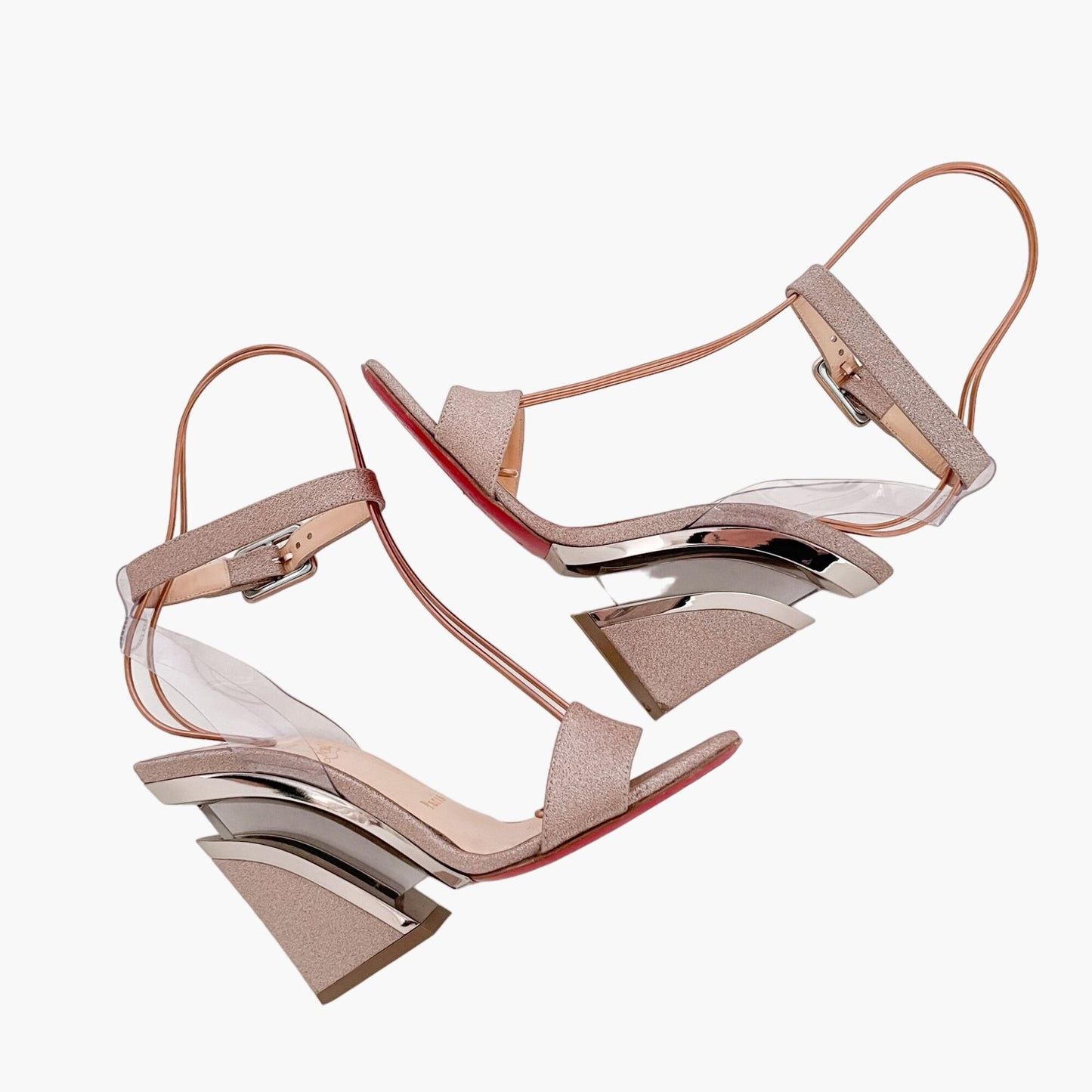 Christian Louboutin Levitalo 100 in Courtisane Glitter Mini/PVC Size 36.5