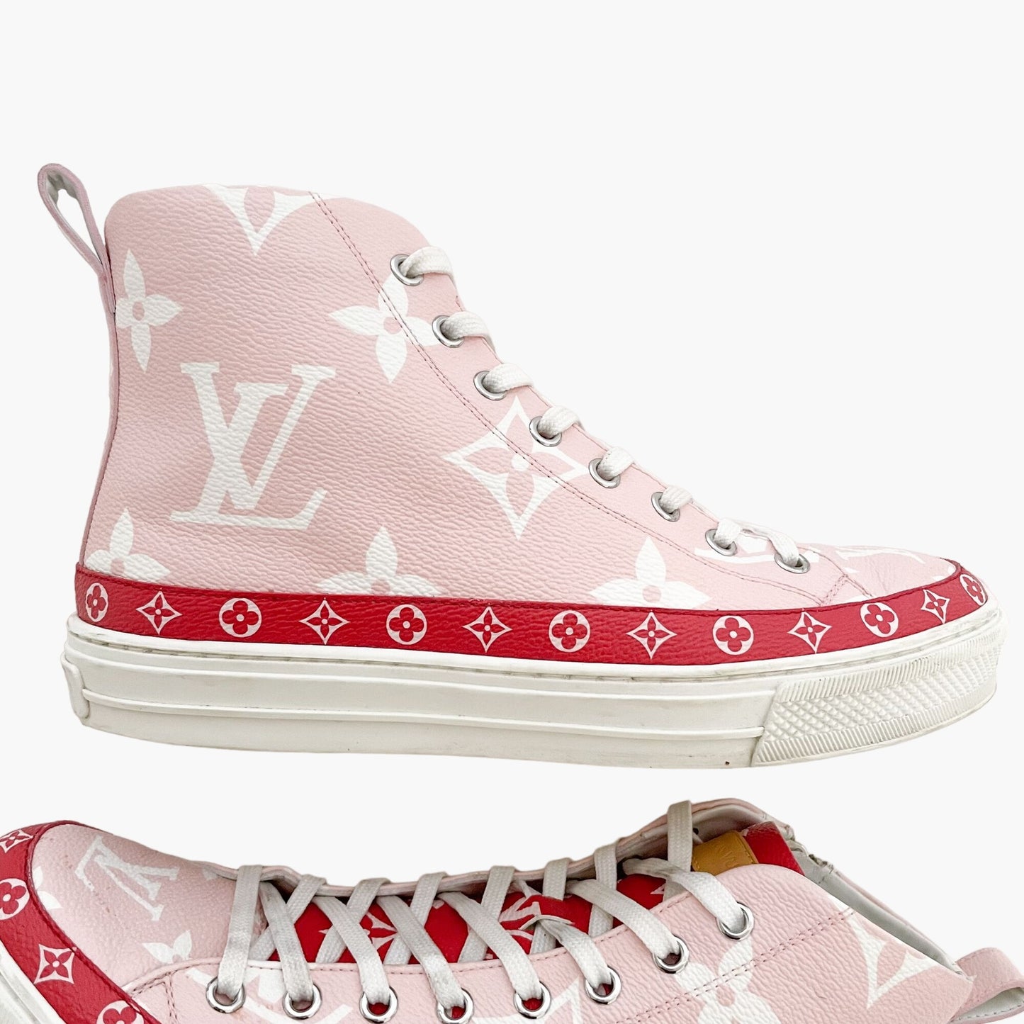 Louis Vuitton Giant Stellar Sneaker Boot in Rose Rouge Size 37.5