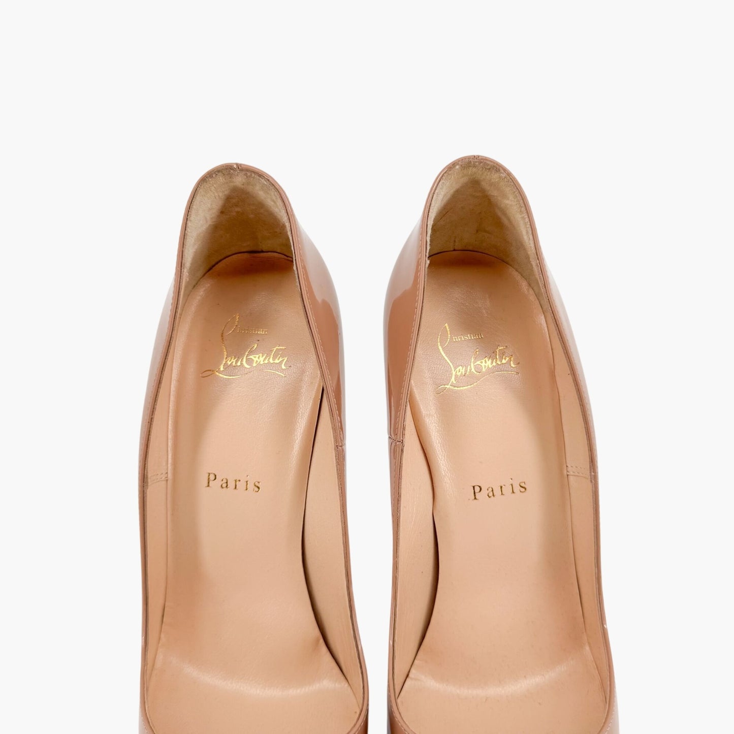 Christian Louboutin So Kate 120 Pumps in Nude/Beige Patent Leather Size 39.5