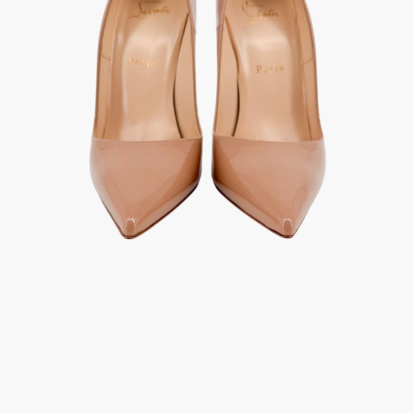 Christian Louboutin So Kate 120 Pumps in Nude/Beige Patent Leather Size 39.5