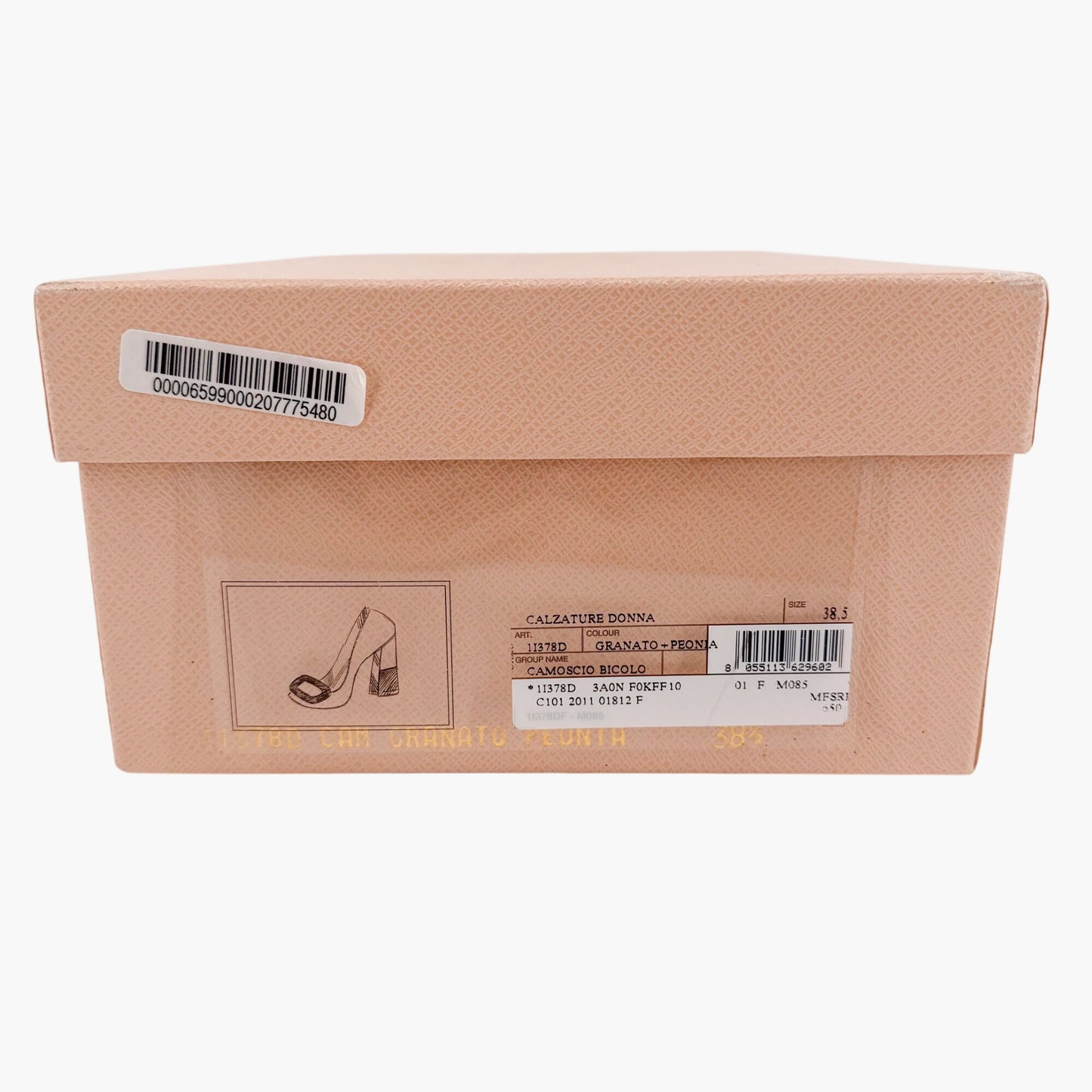 Prada Two Tone Block Heel Pumps Maroon Magenta Size 38.5