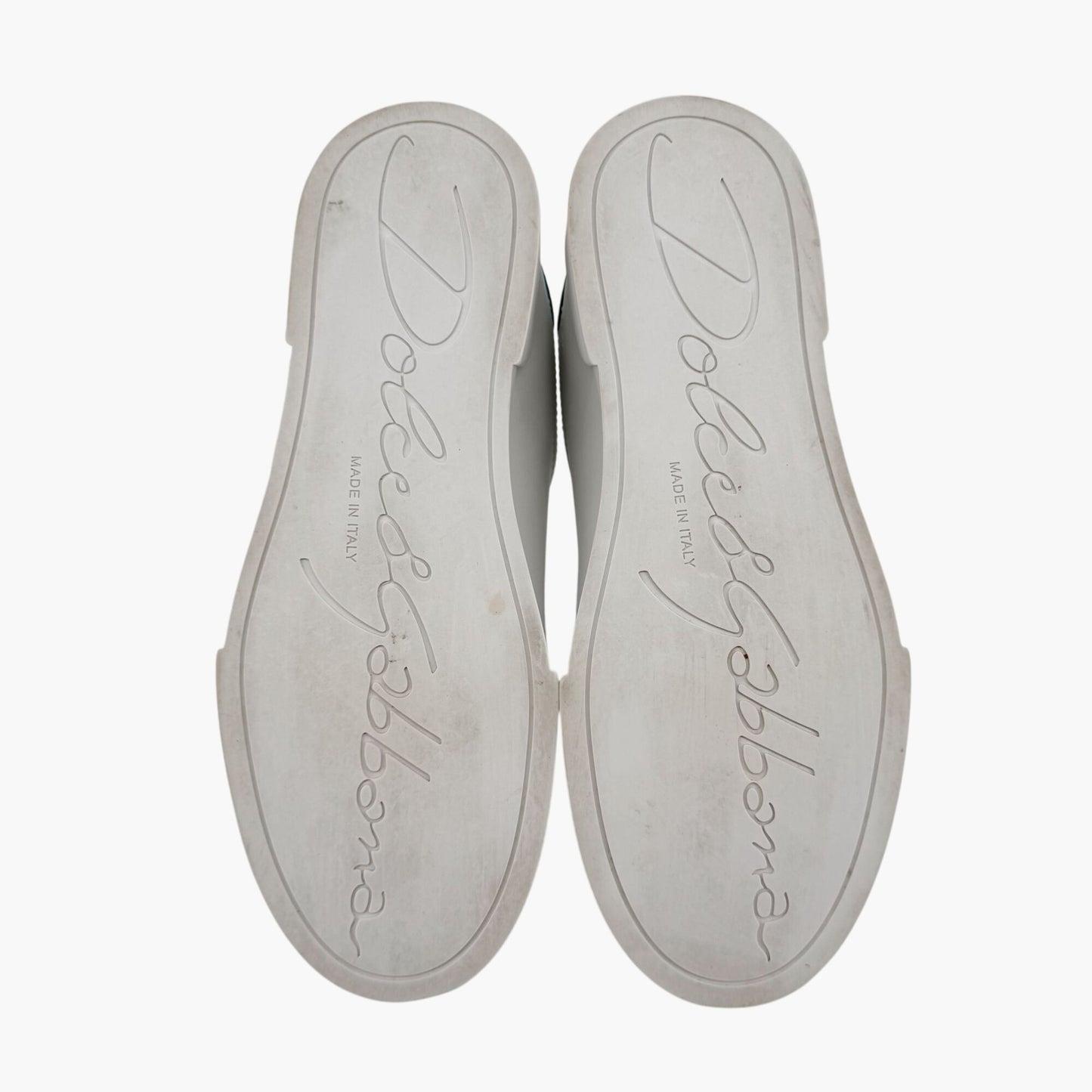 Dolce & Gabbana Portofino Heart Sneakers in White Leather – Size 39.5