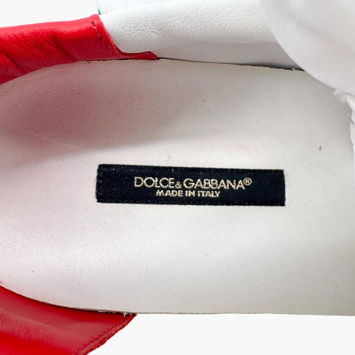 Dolce & Gabbana Portofino Heart Sneakers in White Leather – Size 39.5