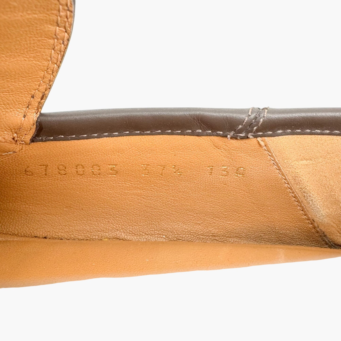 Gucci Brixton Horsebit Loafers in Brown Logo Leather – Size 37.5