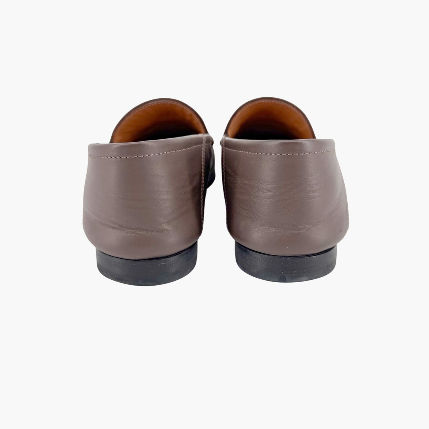 Gucci Brixton Horsebit Loafers in Brown Logo Leather – Size 37.5