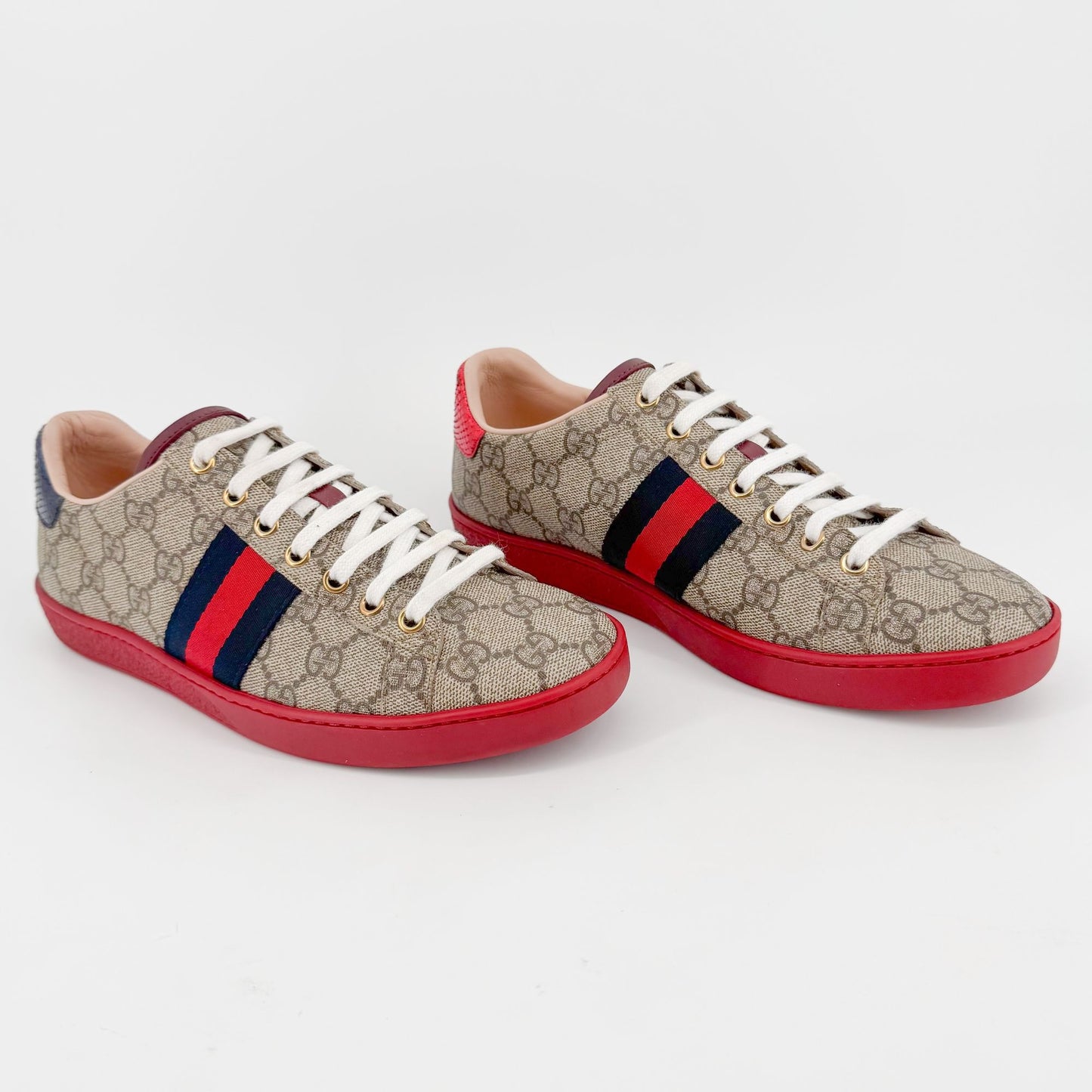 Gucci Ace Sneakers in Beige GG Canvas Size 39