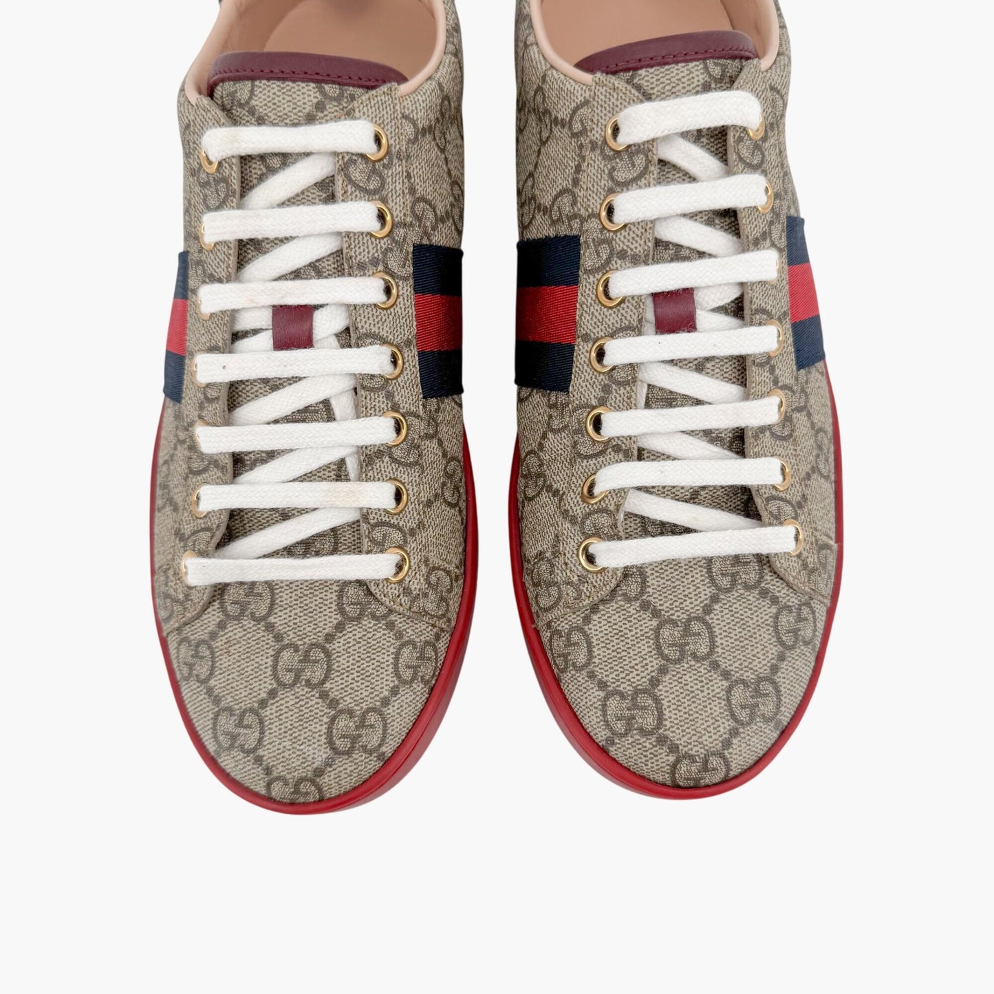 Gucci Ace Sneakers in Beige GG Canvas Size 39