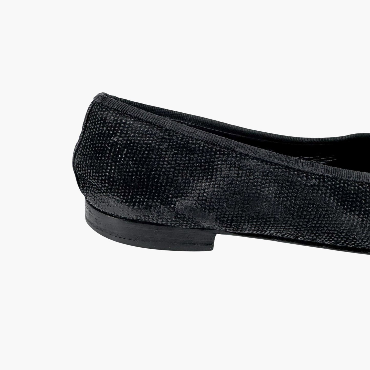 Chanel CC Cap Toe Ballet Flats in Black with Gold Leather Detail – Size 38.5