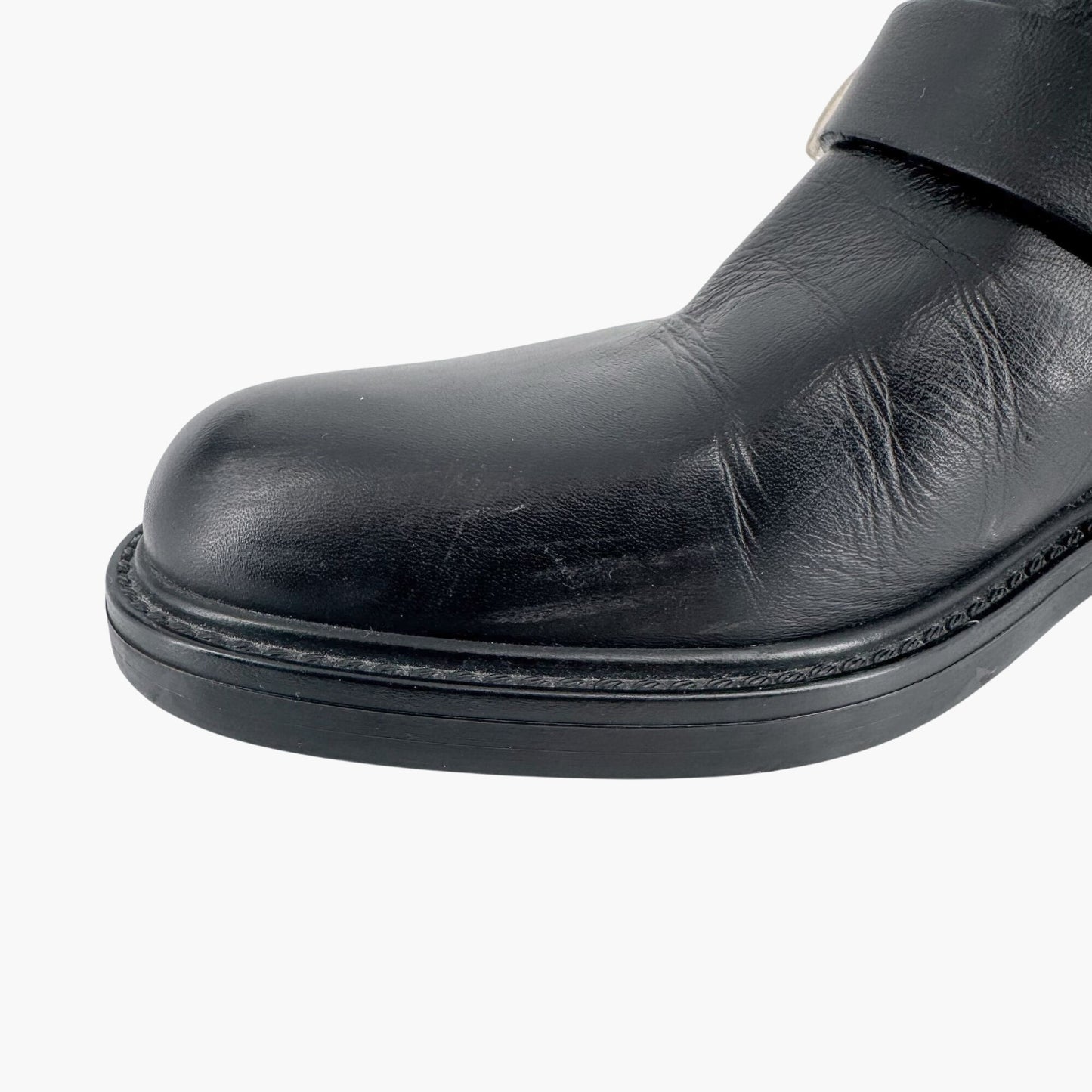 Gucci GG Guccissima Moto Ankle Boots Black Leather – Size 37.5