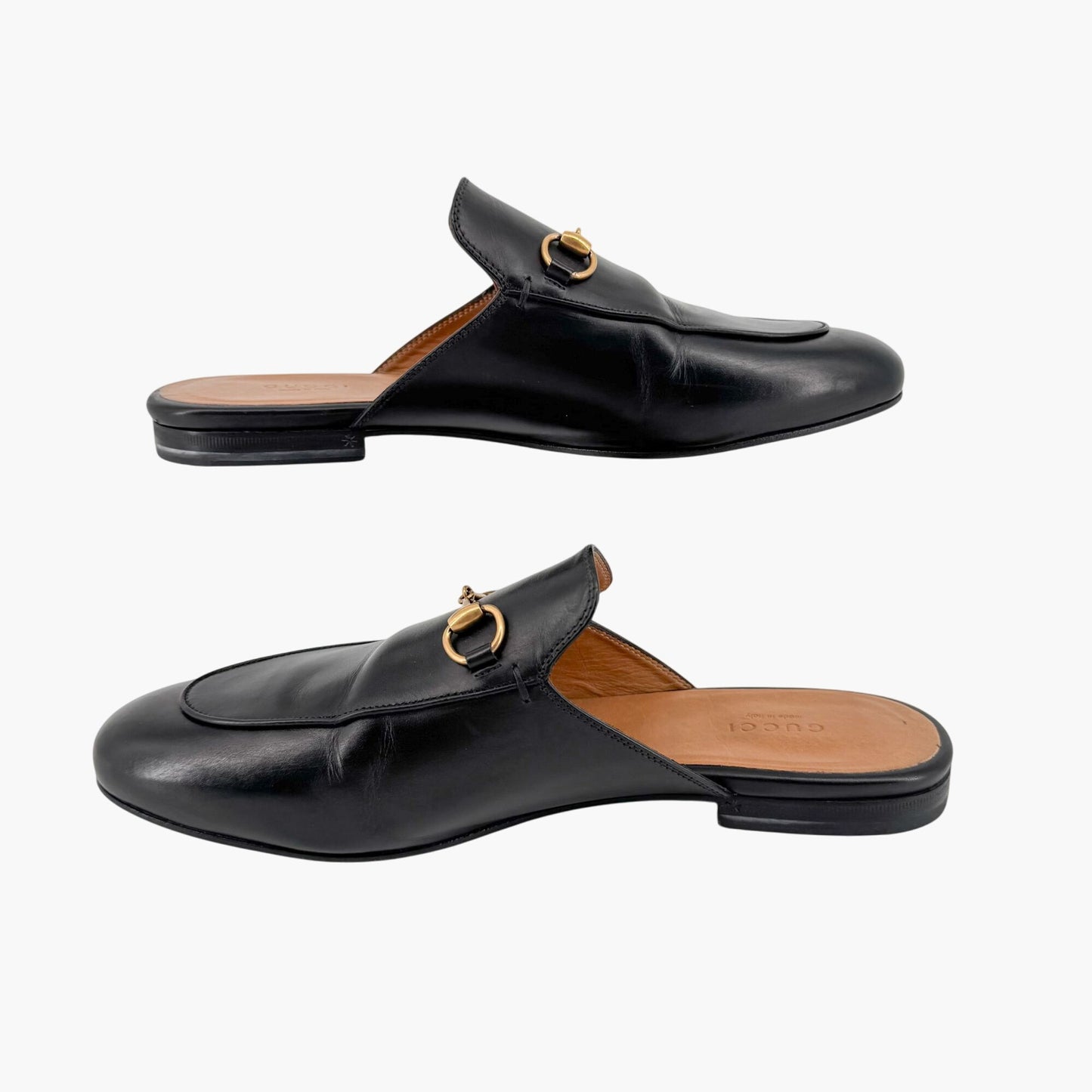 Gucci Princetown Horsebit Loafer Mules in Black Leather – Size 40