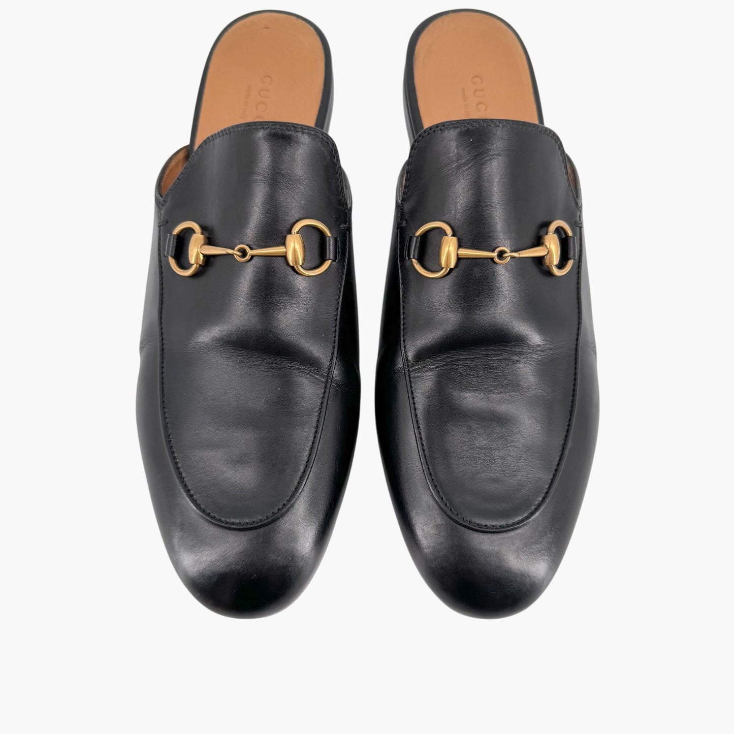 Gucci Princetown Horsebit Loafer Mules in Black Leather – Size 40