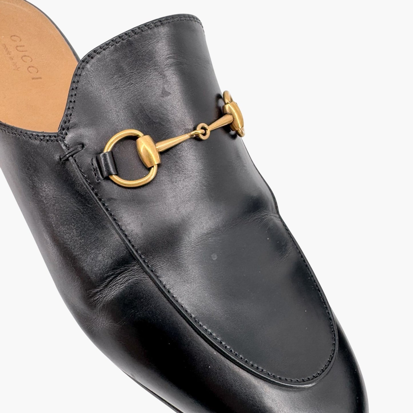 Gucci Princetown Horsebit Loafer Mules in Black Leather – Size 40