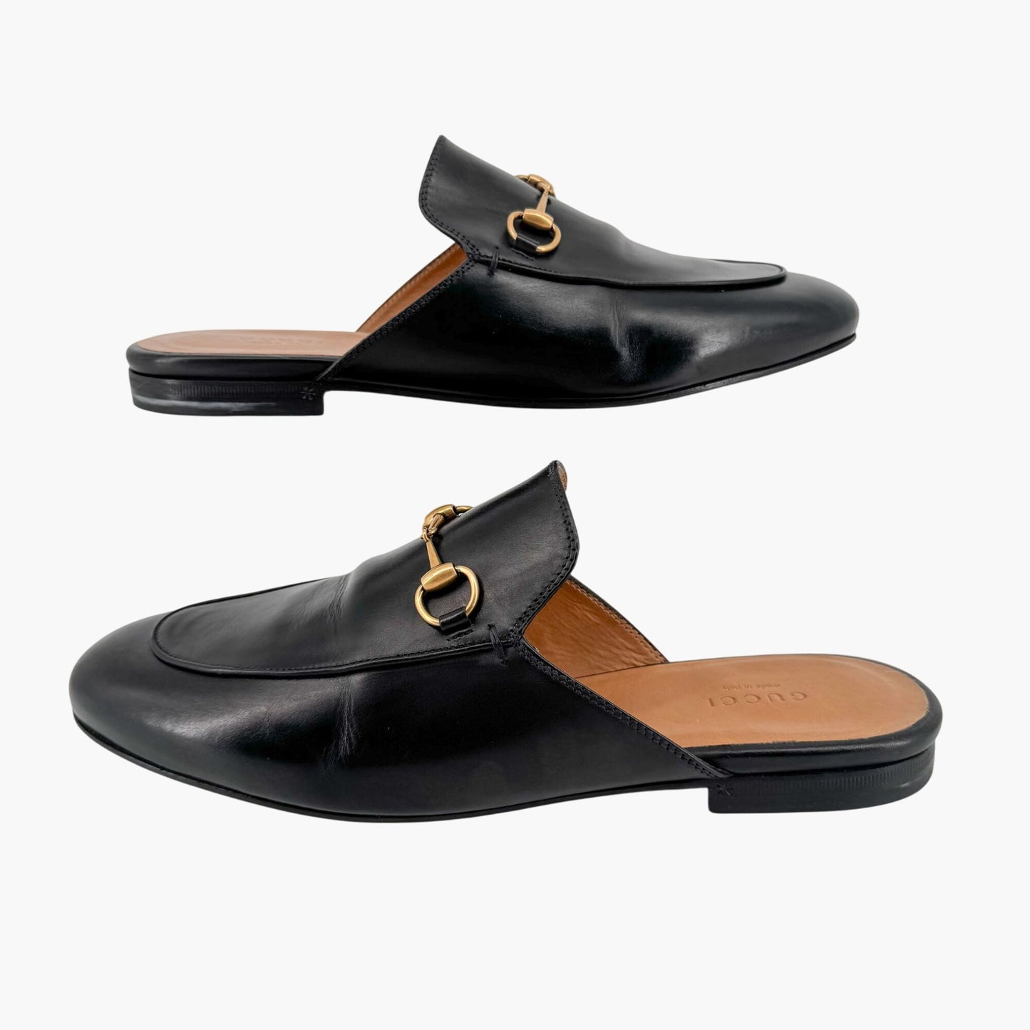 Gucci Princetown Horsebit Loafer Mules in Black Leather – Size 40