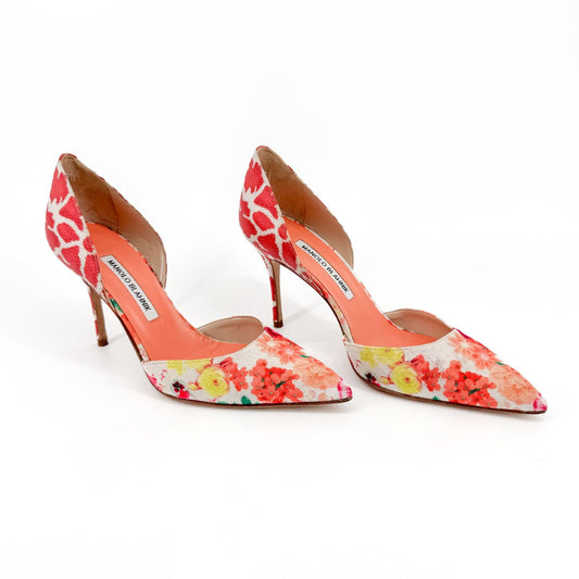 Manolo Blahnik Taylerbi Floral d’Orsay Pumps – Size 40