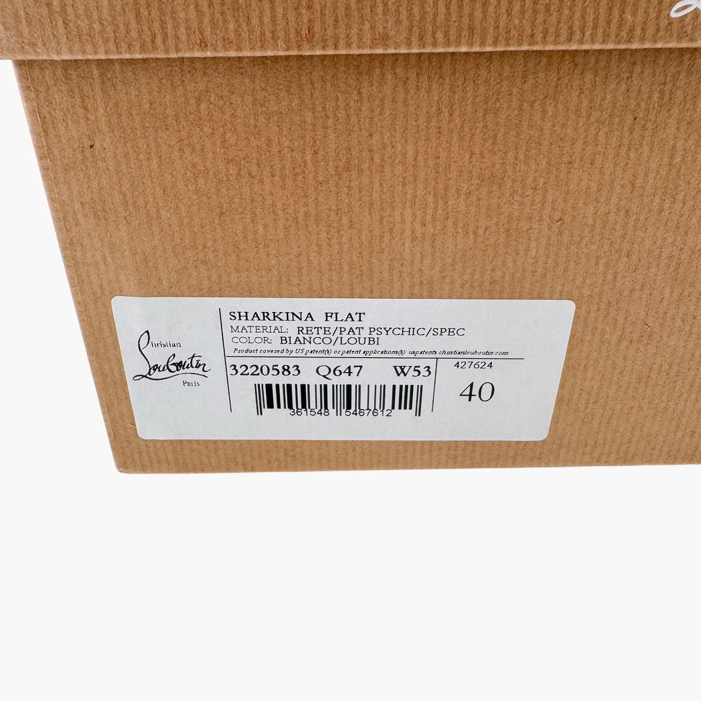 Christian Louboutin Sharkina Sneakers in White Mesh & Red Patent Leather – Size 40