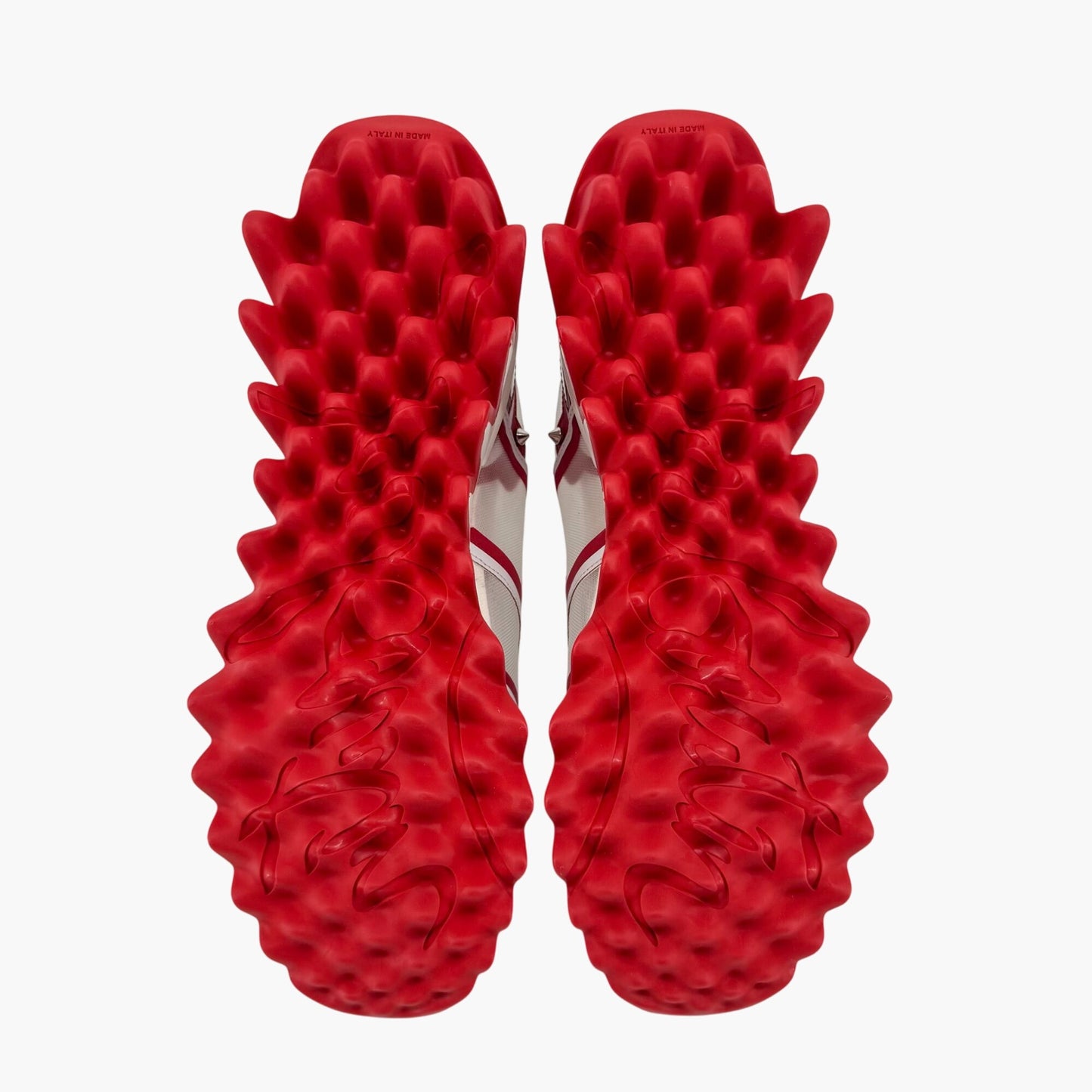 Christian Louboutin Sharkina Sneakers in White Mesh & Red Patent Leather – Size 40