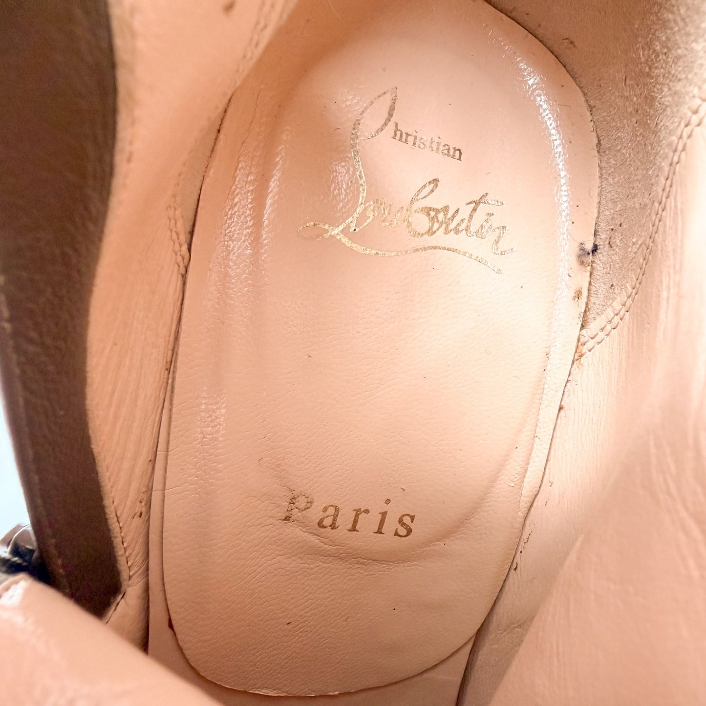 Christian Louboutin Khaki Green Suede Ankle Boots Size 36.5