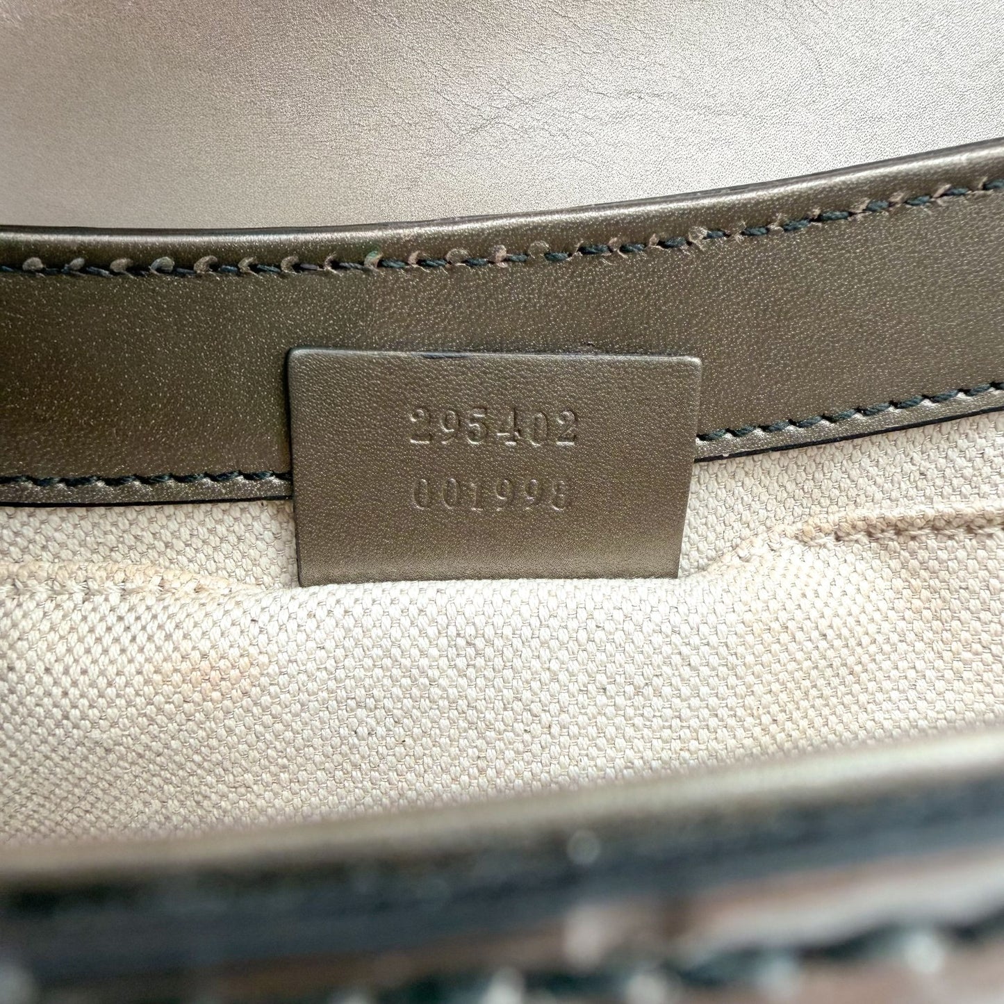 Gucci Emily Medium Chain Shine Guccissima Shoulder Bag Gray