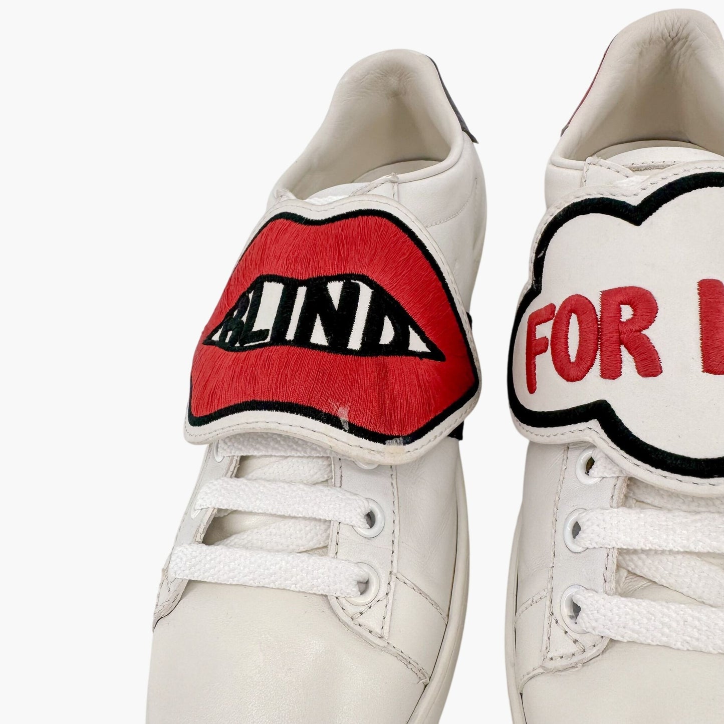 Gucci Blind for Love Ace Sneakers in White Leather Size 37