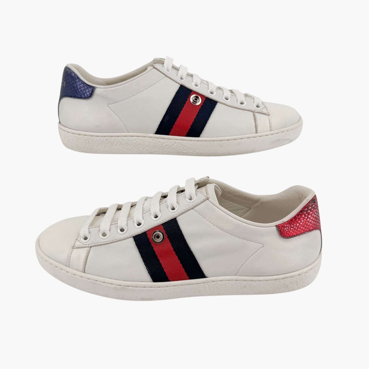 Gucci Blind for Love Ace Sneakers in White Leather Size 37