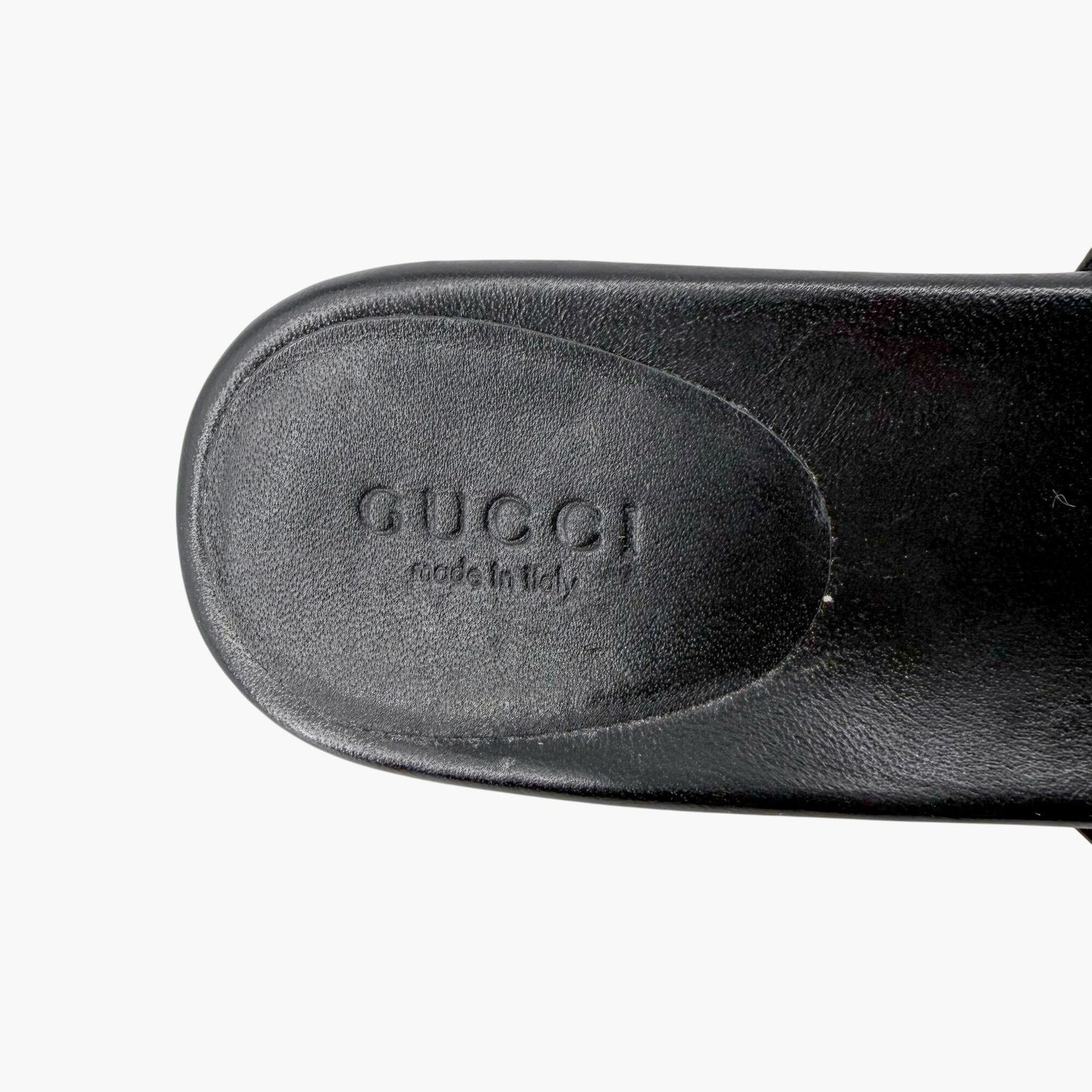 Gucci Ellesmere Interlocking G Heart Thong Sandals Black Size 38