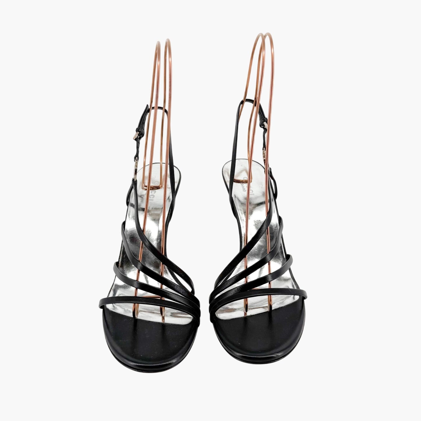 Gucci Strappy Interlocking G Sandals in Black Leather Size 38.5
