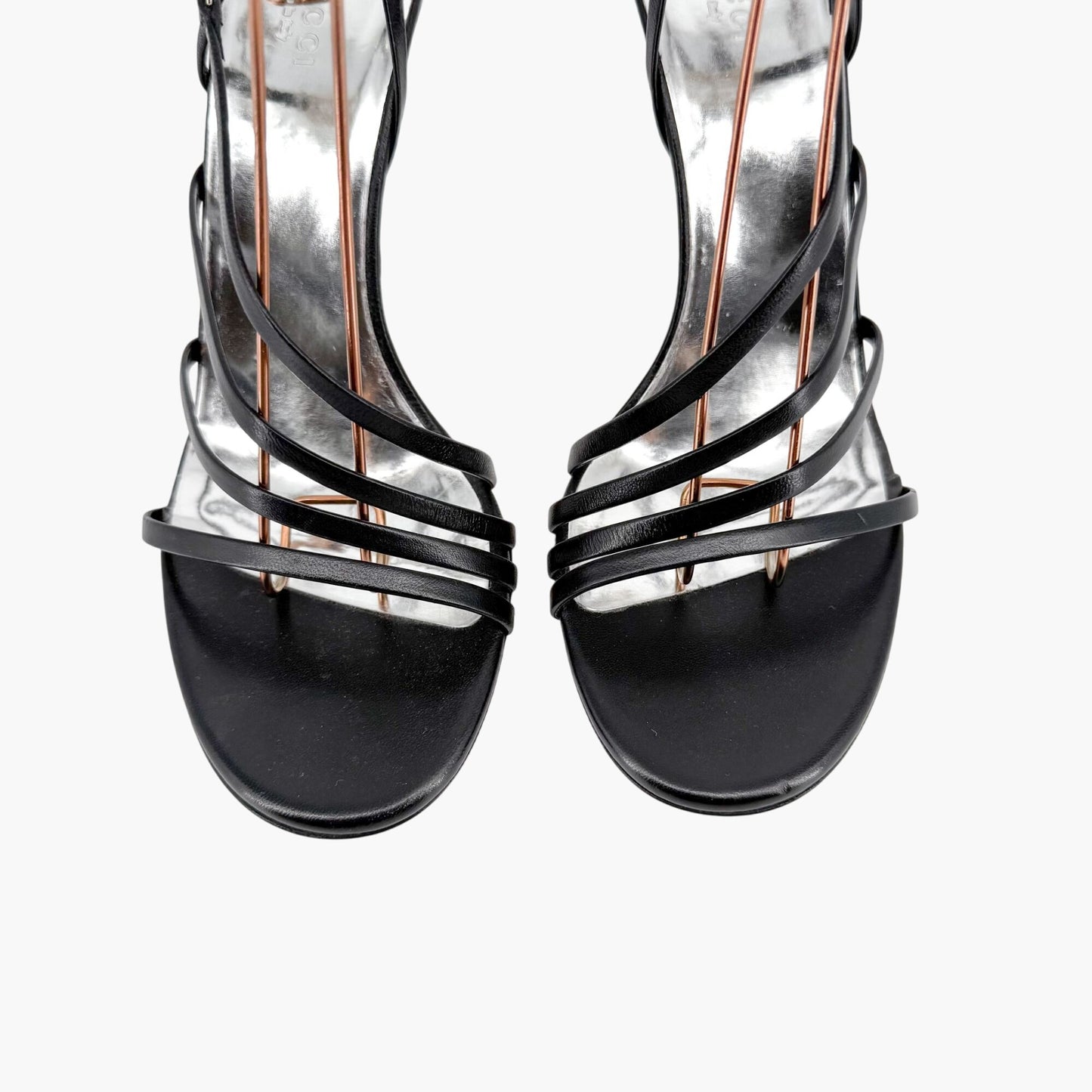 Gucci Strappy Interlocking G Sandals in Black Leather Size 38.5