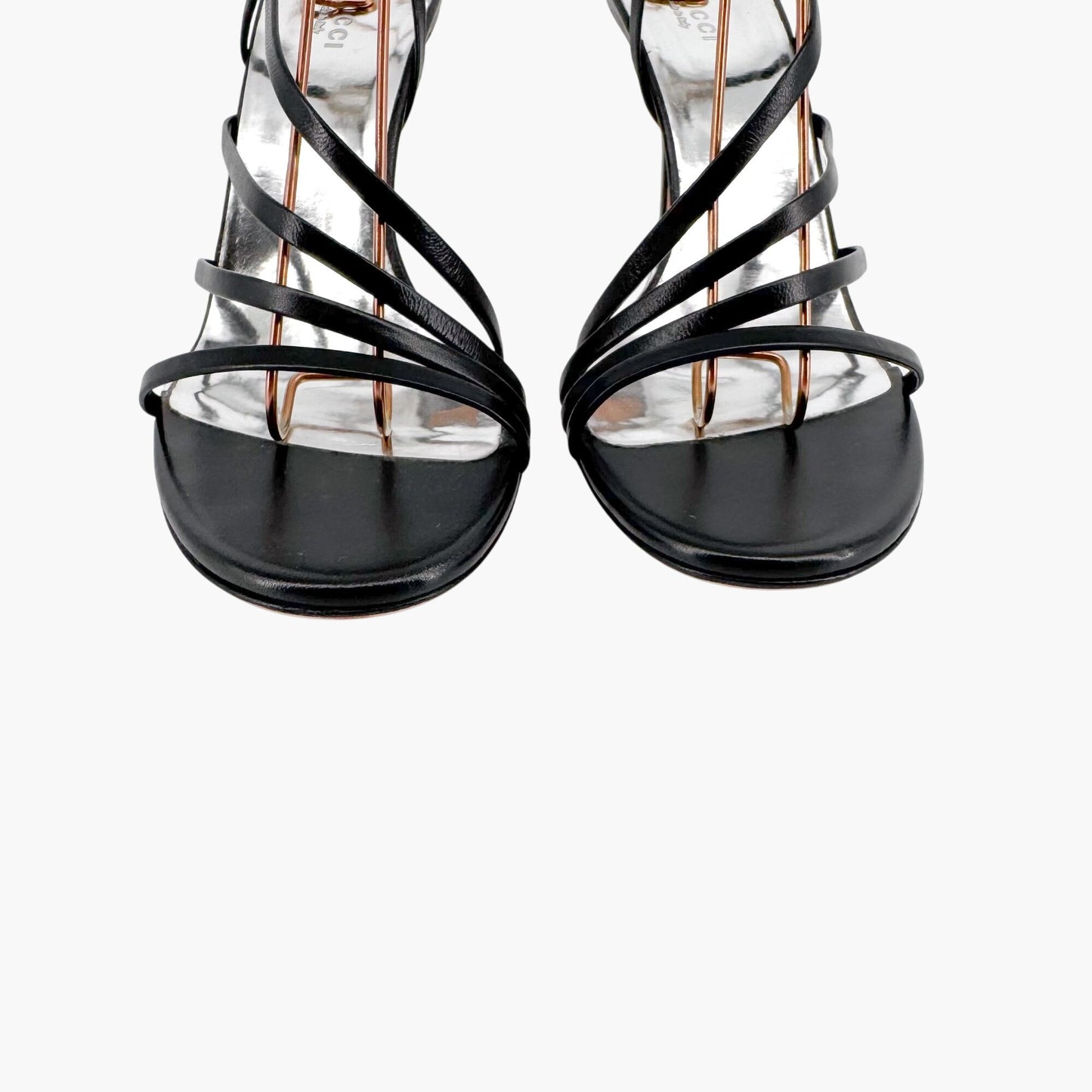 Gucci Strappy Interlocking G Sandals in Black Leather Size 38.5