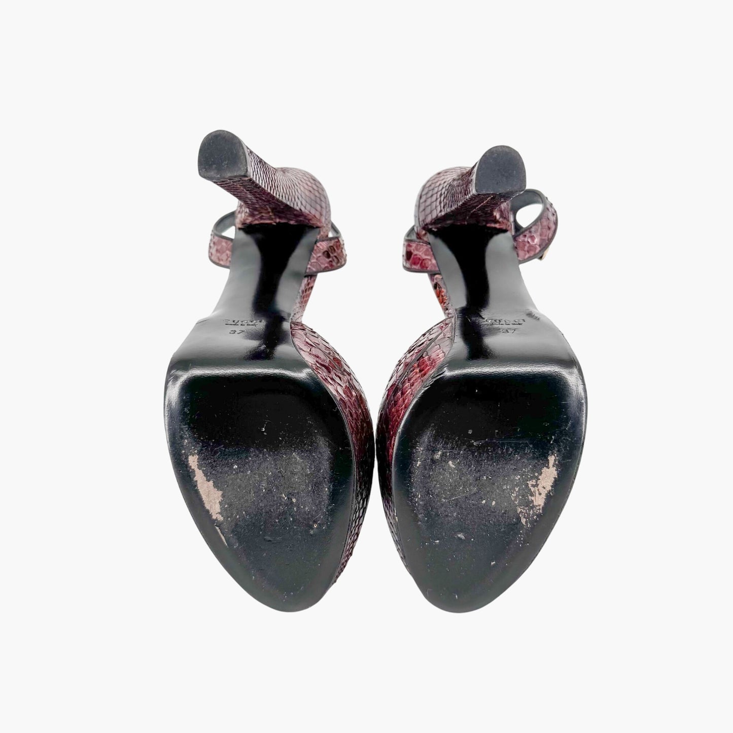 Huston Platform Pumps in Maroon Red Python Size 37