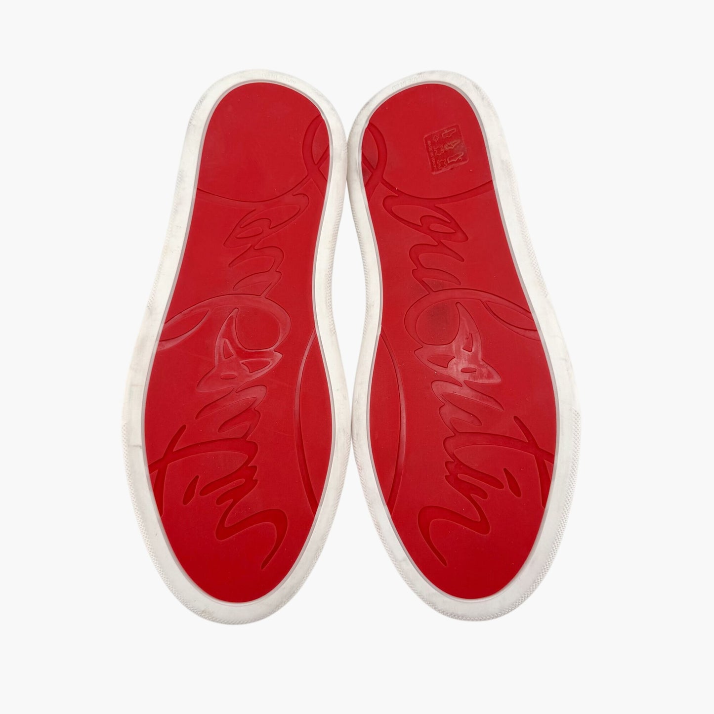 Christian Louboutin Rankick High Top Sneakers in Red Suede Size 40.5