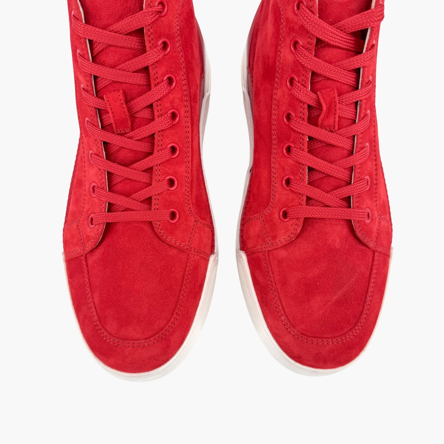 Christian Louboutin Rankick High Top Sneakers in Red Suede Size 40.5