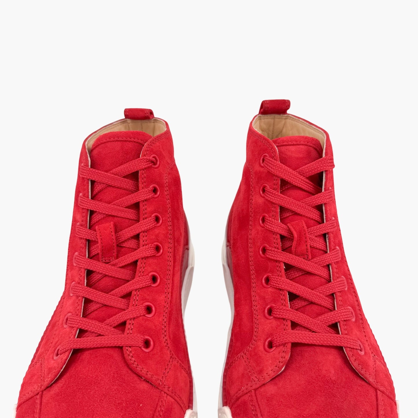 Christian Louboutin Rankick High Top Sneakers in Red Suede Size 40.5