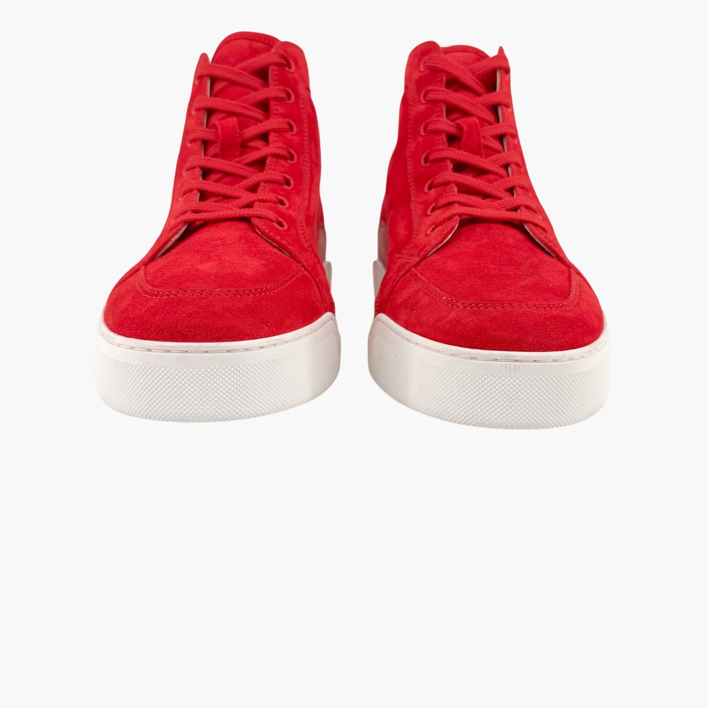 Christian Louboutin Rankick High Top Sneakers in Red Suede Size 40.5