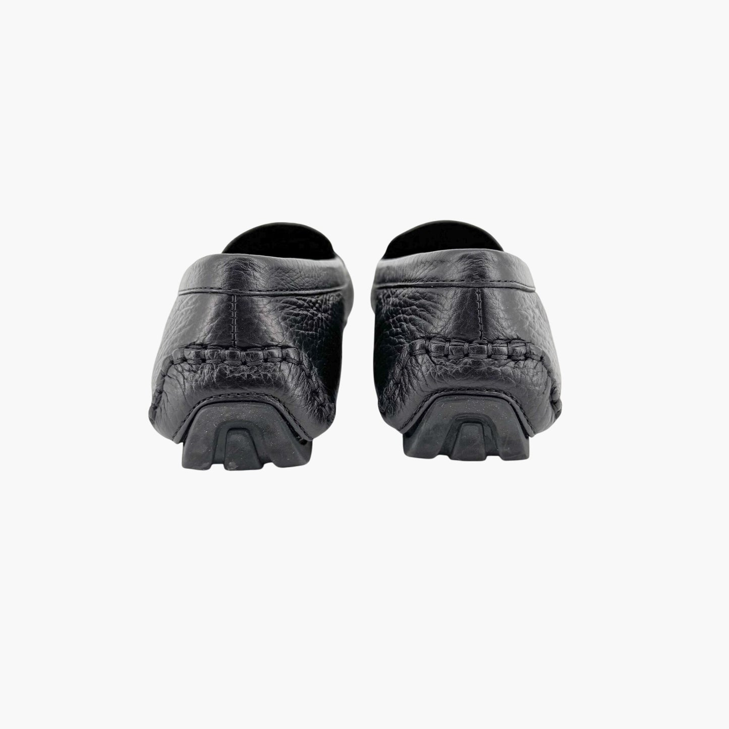 Gucci Interlocking GG Driving Loafers in Black Leather Size 36.5