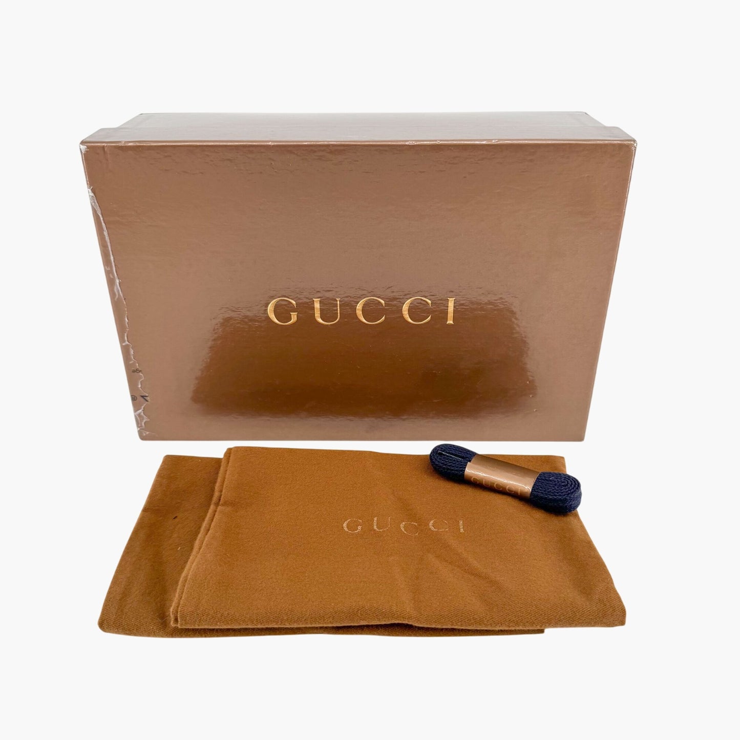 Gucci Low Top Sneakers in Navy Blue GG Monogram Impreme Size 37