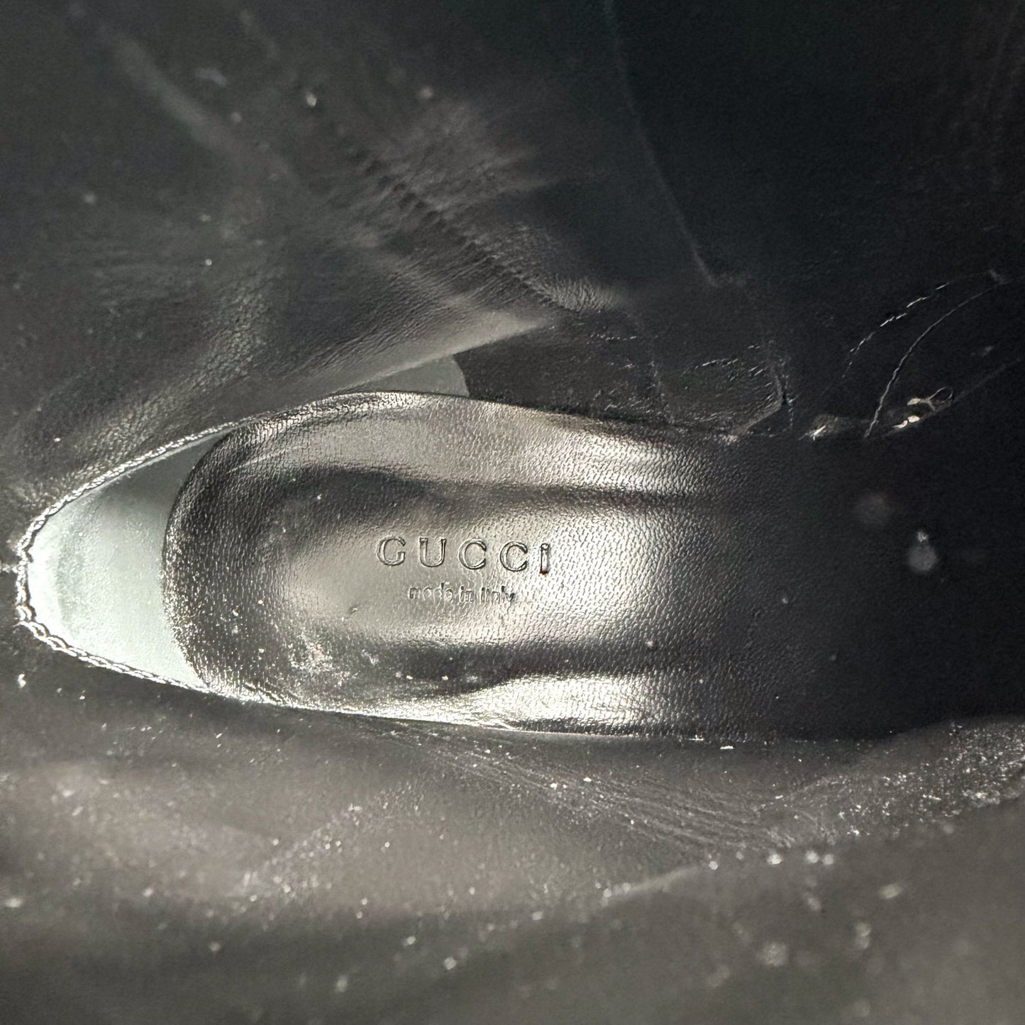 Gucci Marmont GG Combat Boots Black Leather Size 41