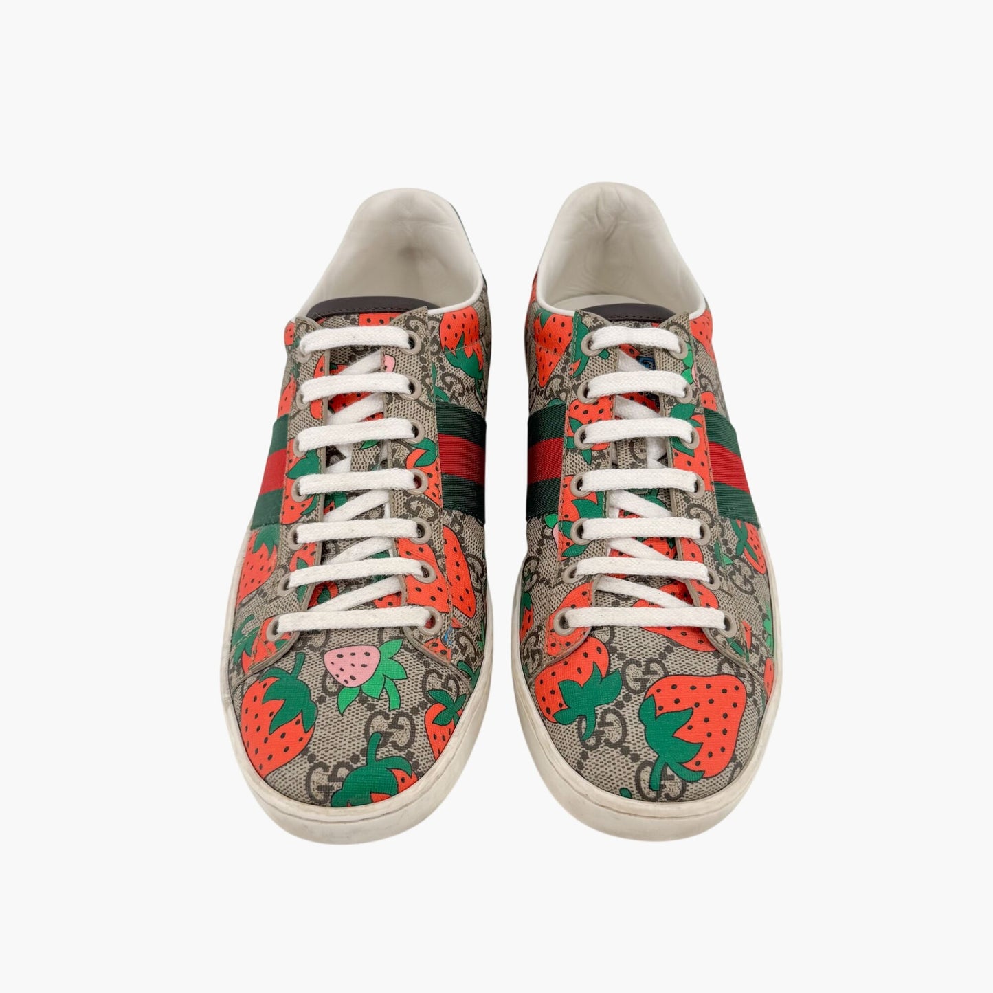 Gucci Ace Strawberry GG Supreme Canvas Sneakers – Size 37.5