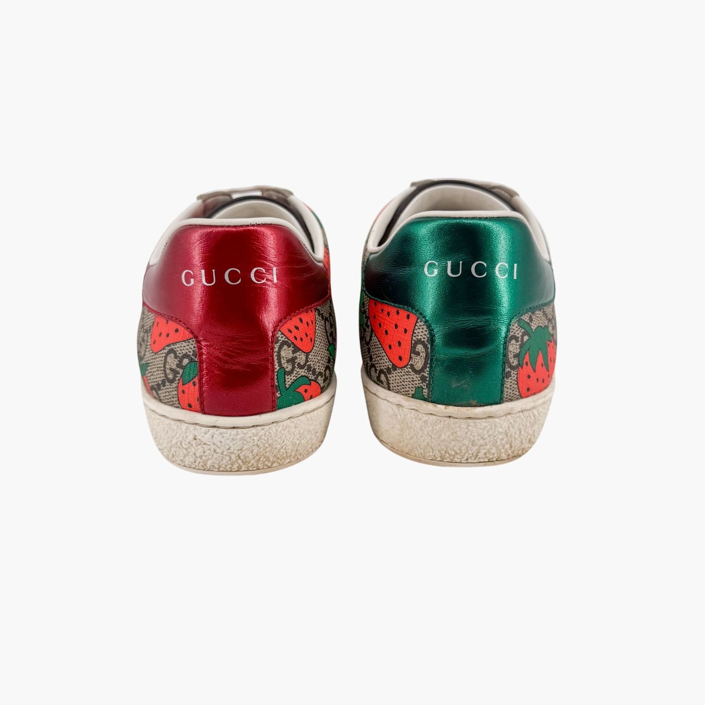 Gucci Ace Strawberry GG Supreme Canvas Sneakers – Size 37.5