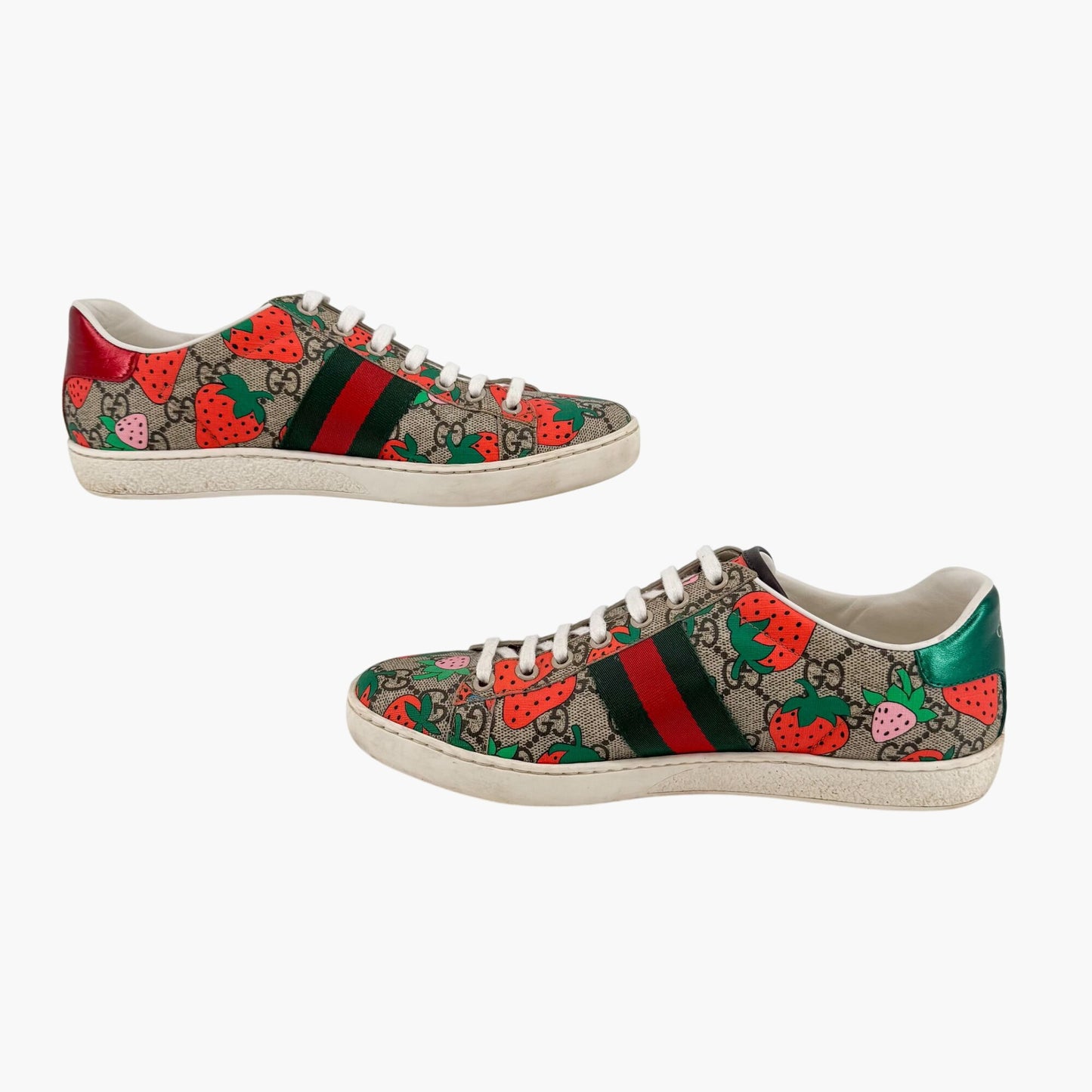 Gucci Ace Strawberry GG Supreme Canvas Sneakers – Size 37.5