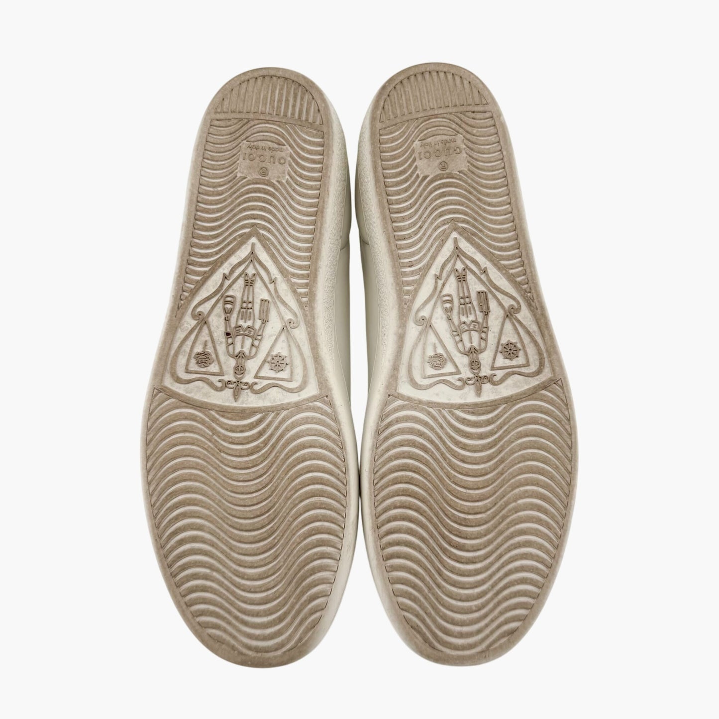 Gucci Ace GG Interlock Low-Top Sneakers in White Leather – Size 39