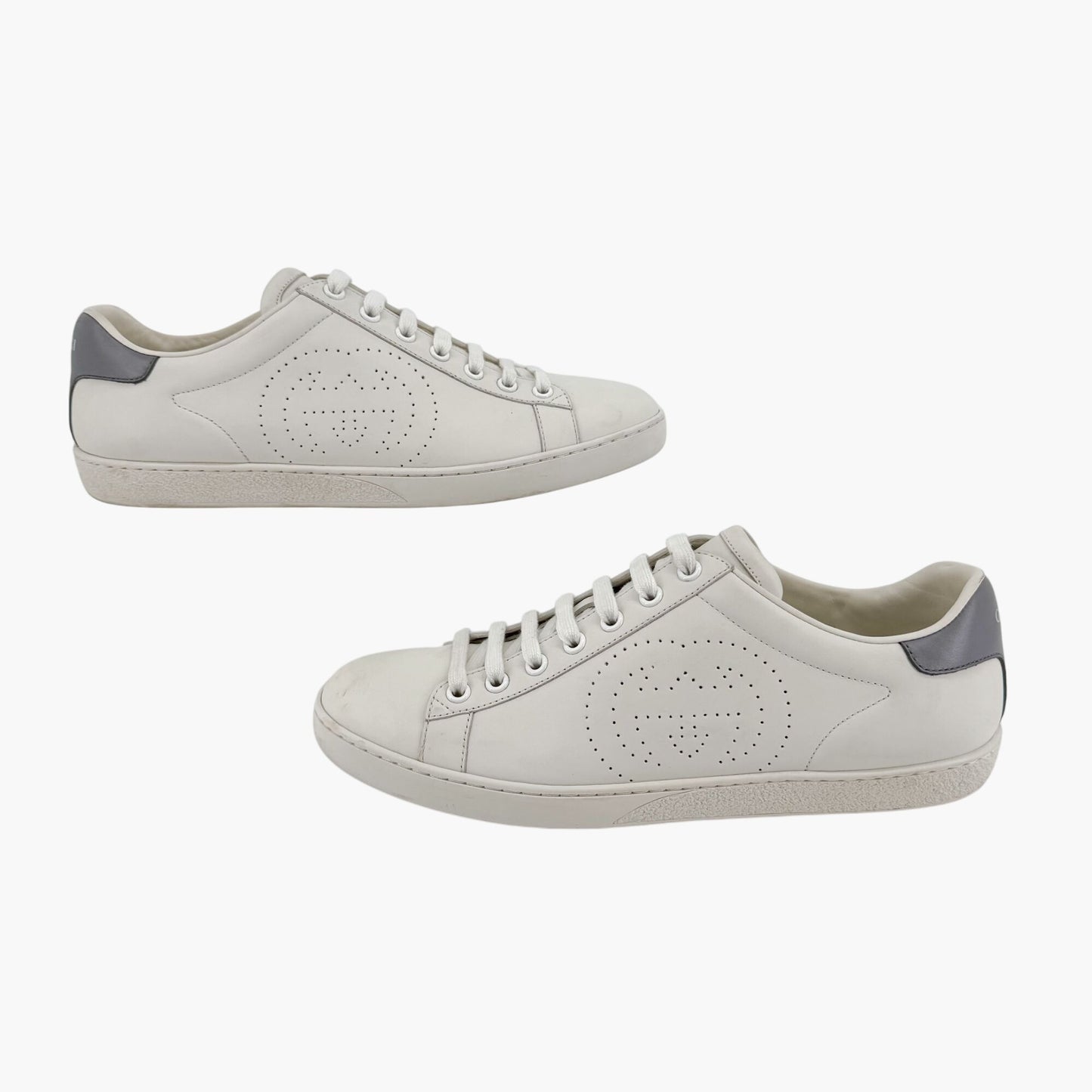 Gucci Ace GG Interlock Low-Top Sneakers in White Leather – Size 39