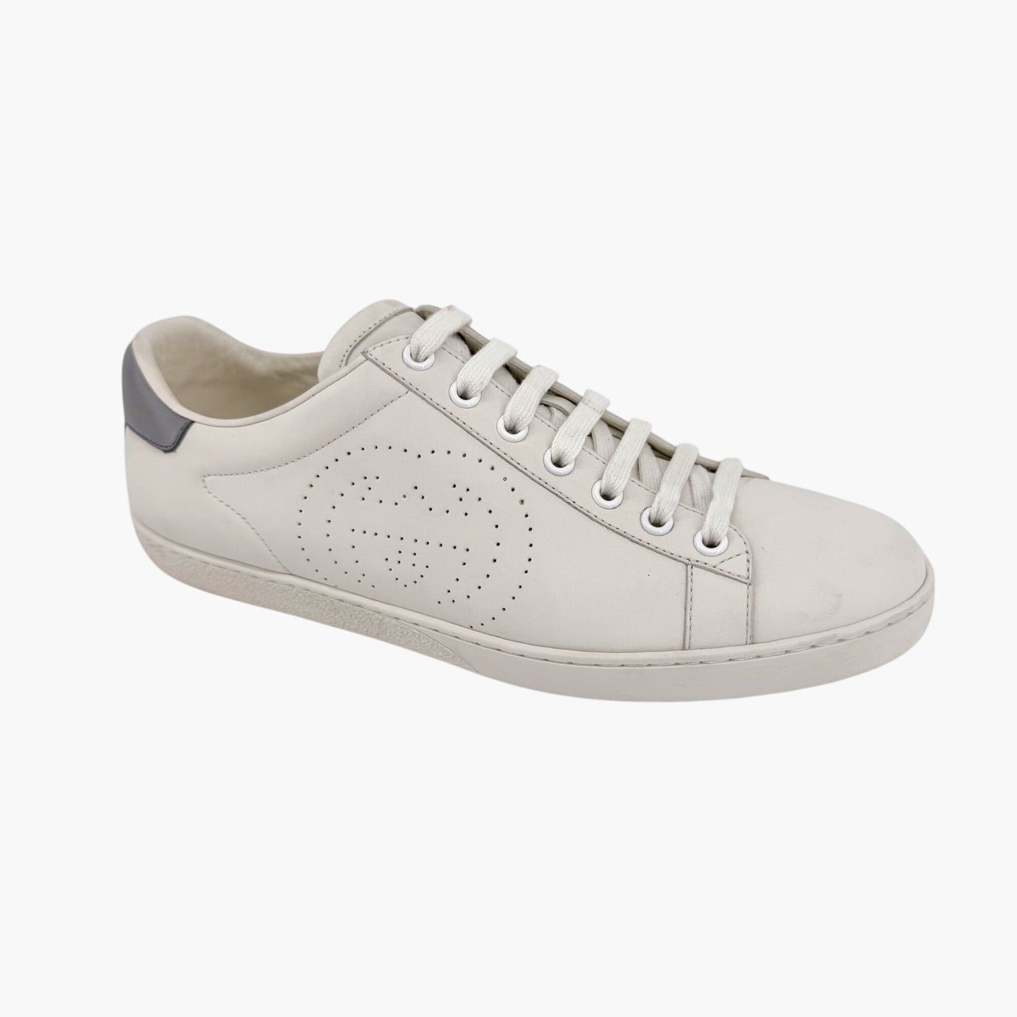 Gucci Ace GG Interlock Low-Top Sneakers in White Leather – Size 39
