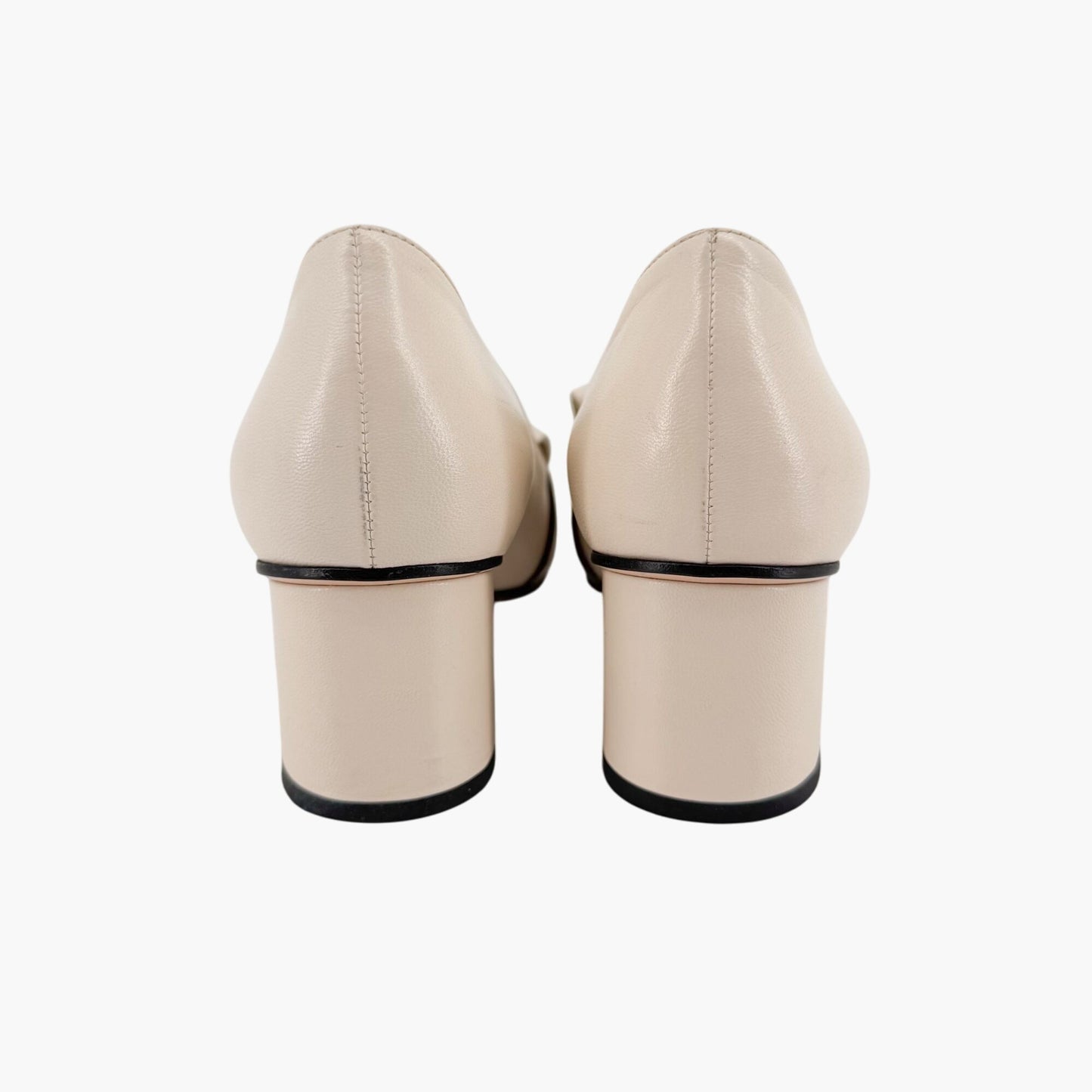Gucci Marmont GG Fringe Loafer Pumps in White Leather – Size 37.5