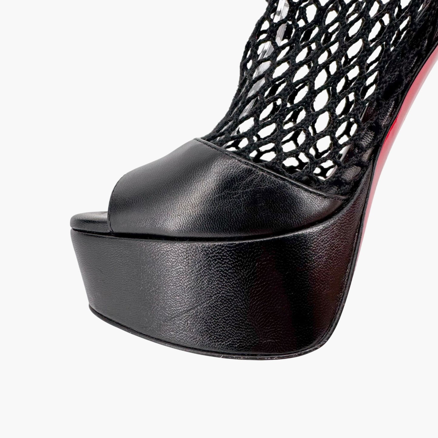 Christian Louboutin Plougesta Alta 150 Fishnet Platform Pumps in Black – Size 38