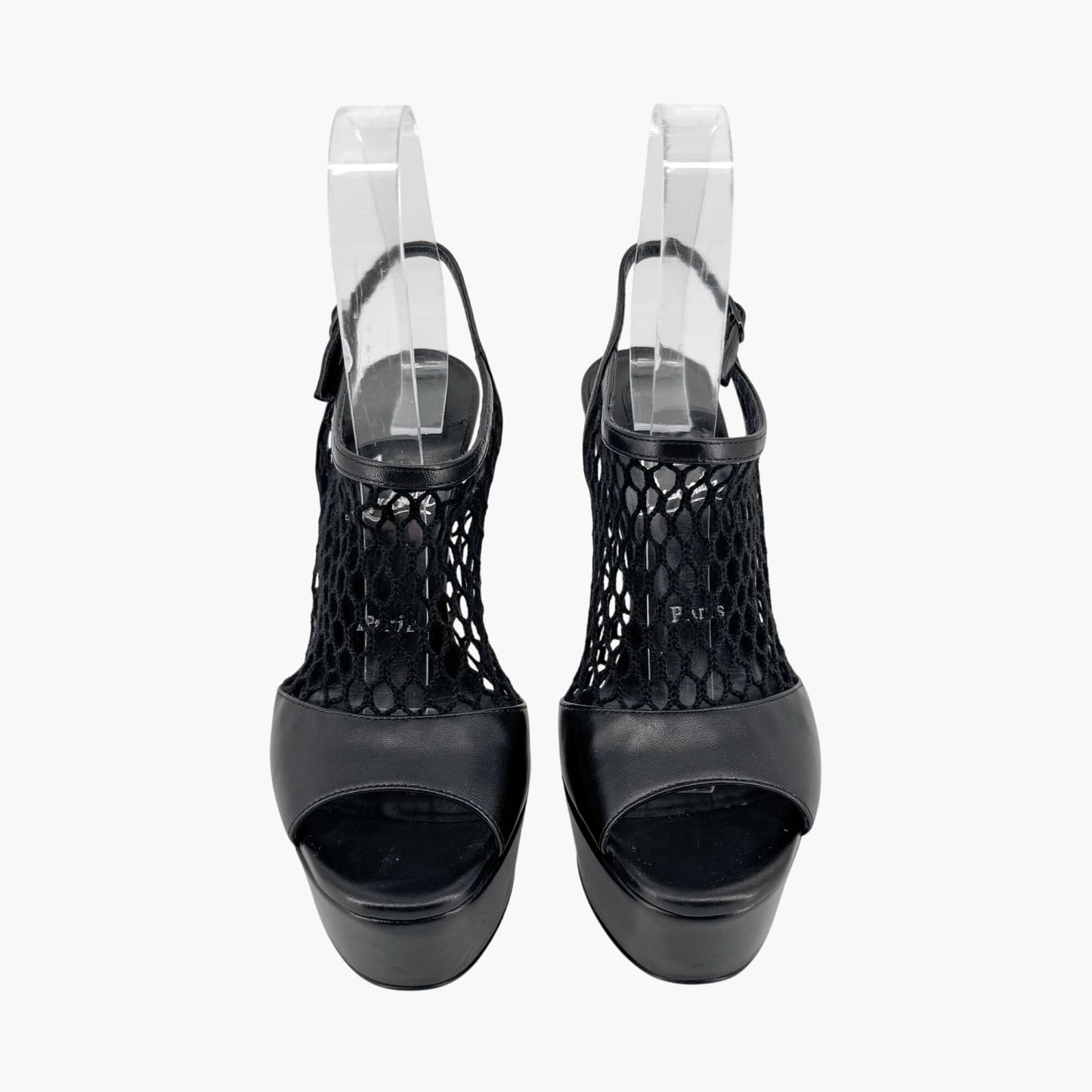 Christian Louboutin Plougesta Alta 150 Fishnet Platform Pumps in Black – Size 38
