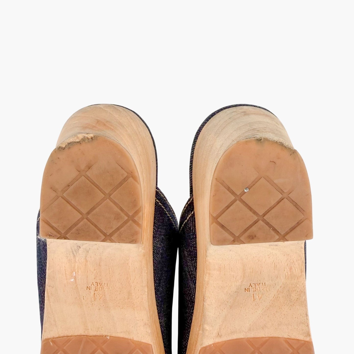 Chanel Denim CC Clogs Blue Platform Size 41