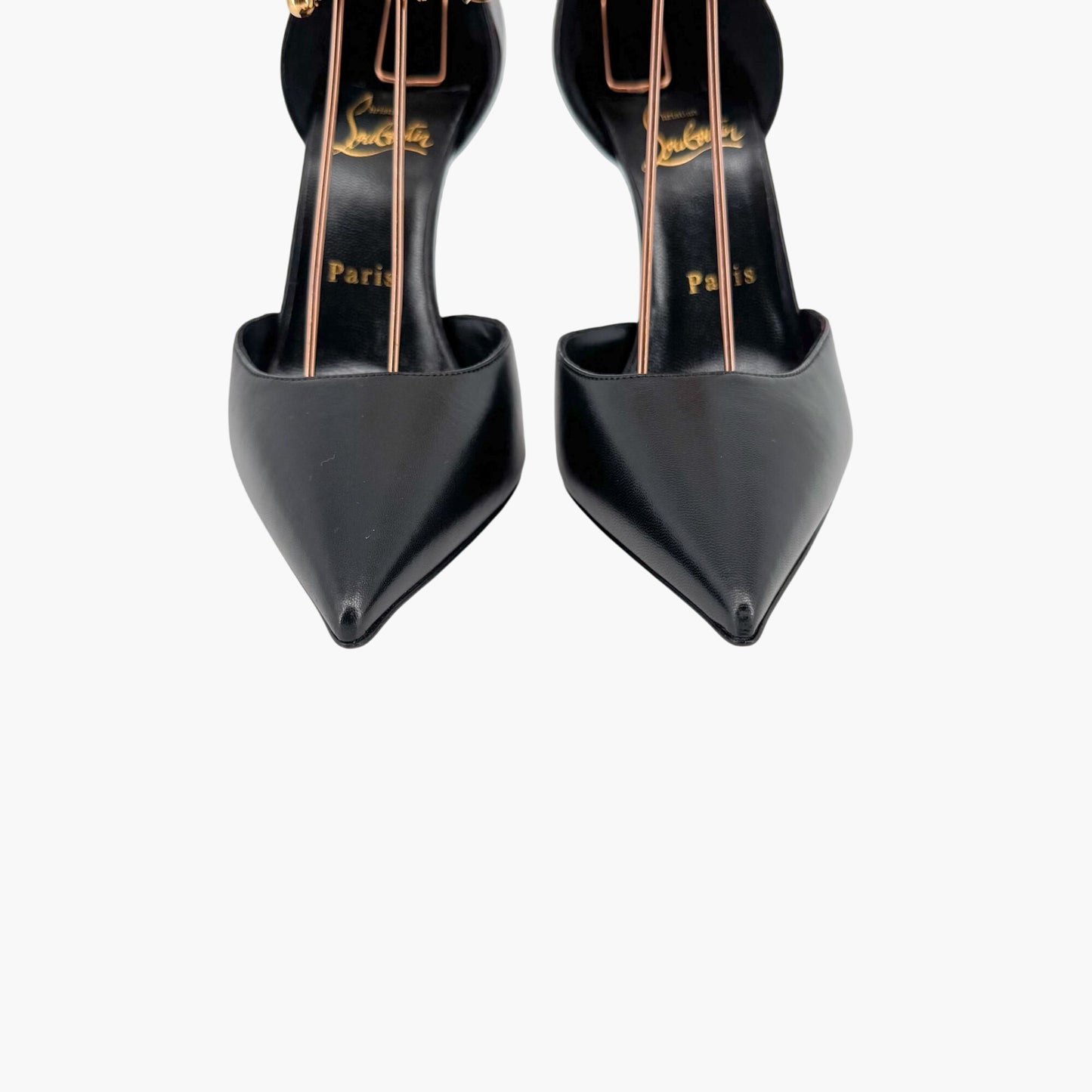 Christian Louboutin Gourmi Charm Anklet Pumps in Black Leather – Size 39.5