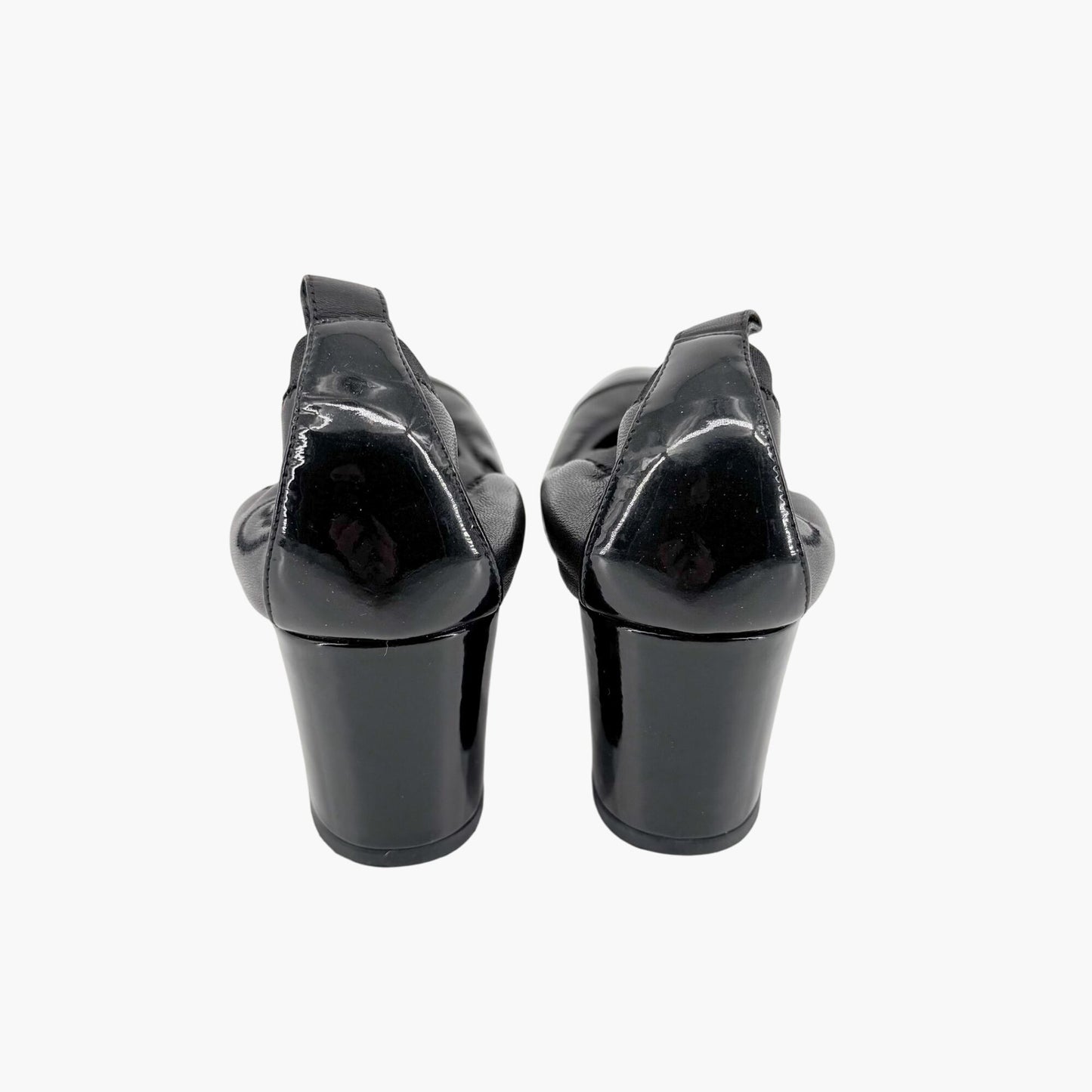 Chanel Elastic Cap Toe CC Pumps in Black Leather Size 40